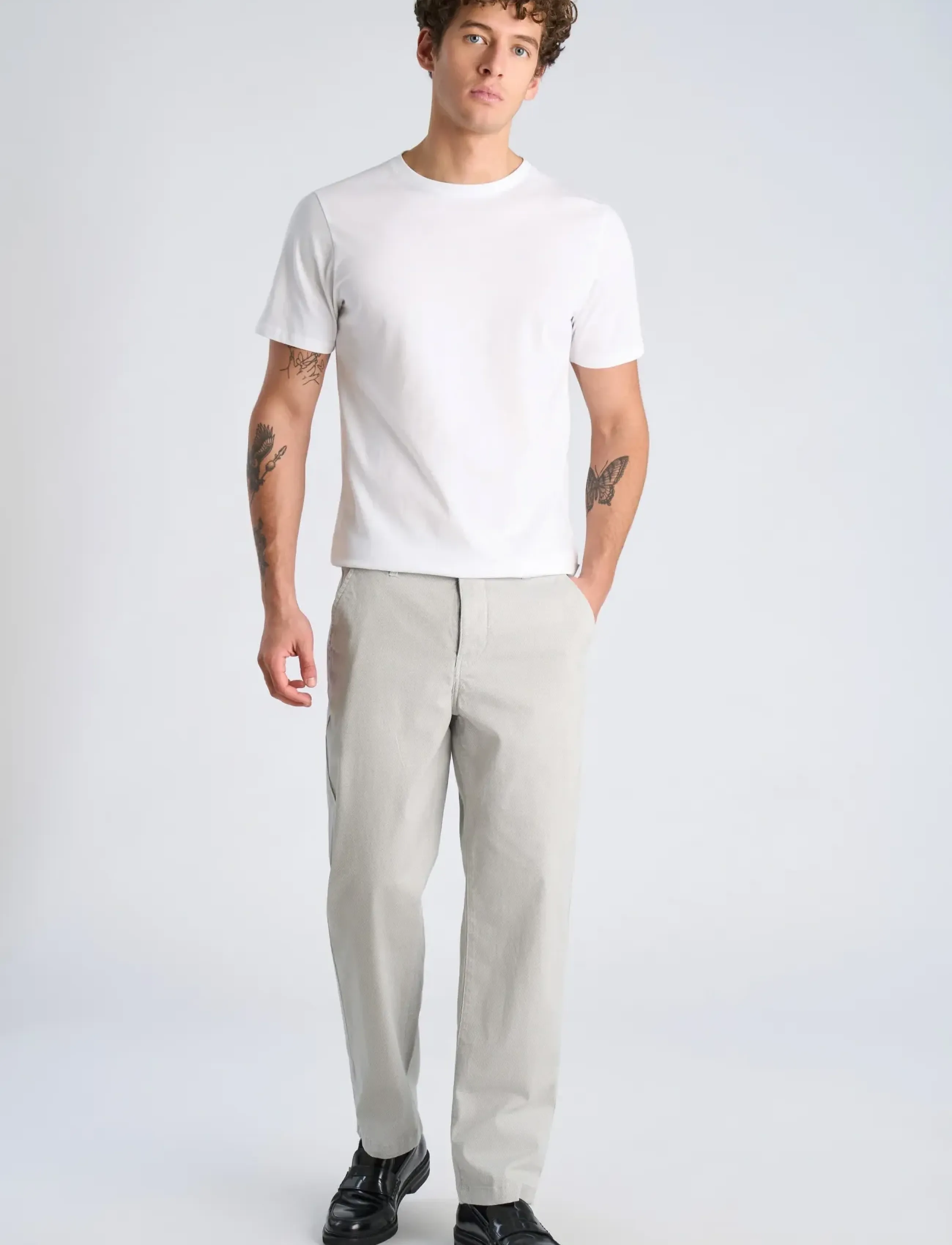 Lindbergh AOP superflex chino pants - Lindbergh - WHITE / grey