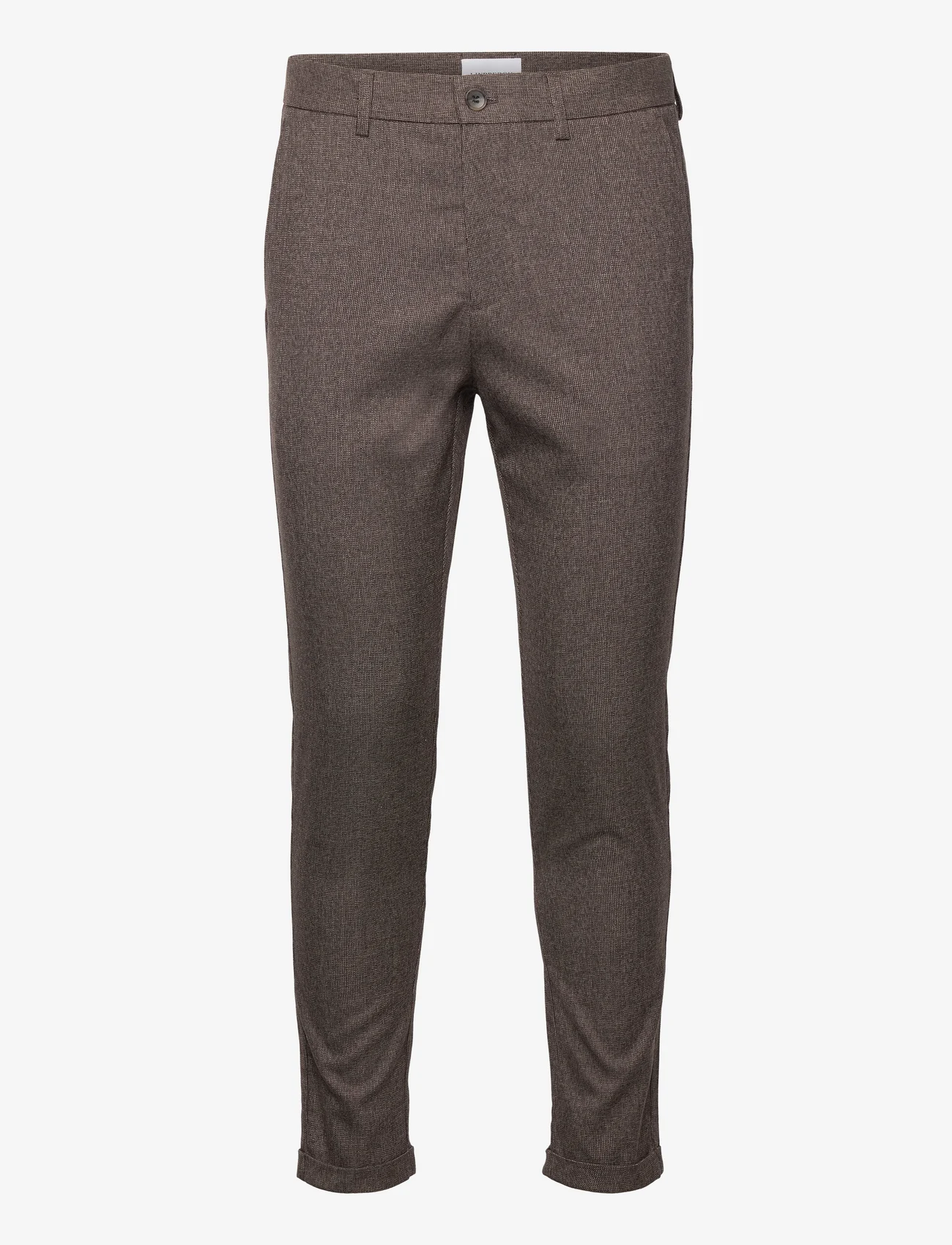 Lindbergh - Melange superflex pants - jakkesætsbukser - brown mel - 0