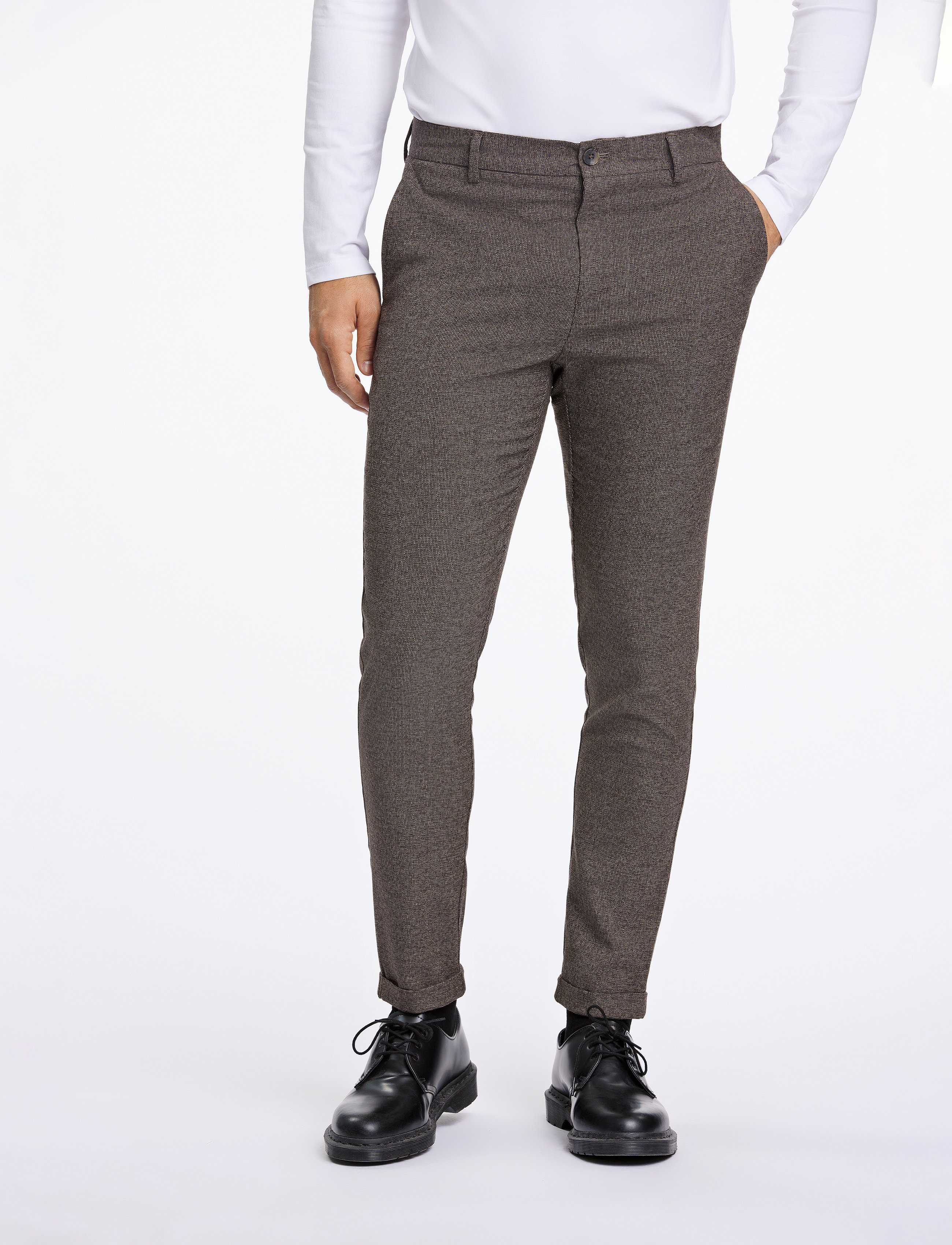 Lindbergh - Melange superflex pants - brown mel - 3