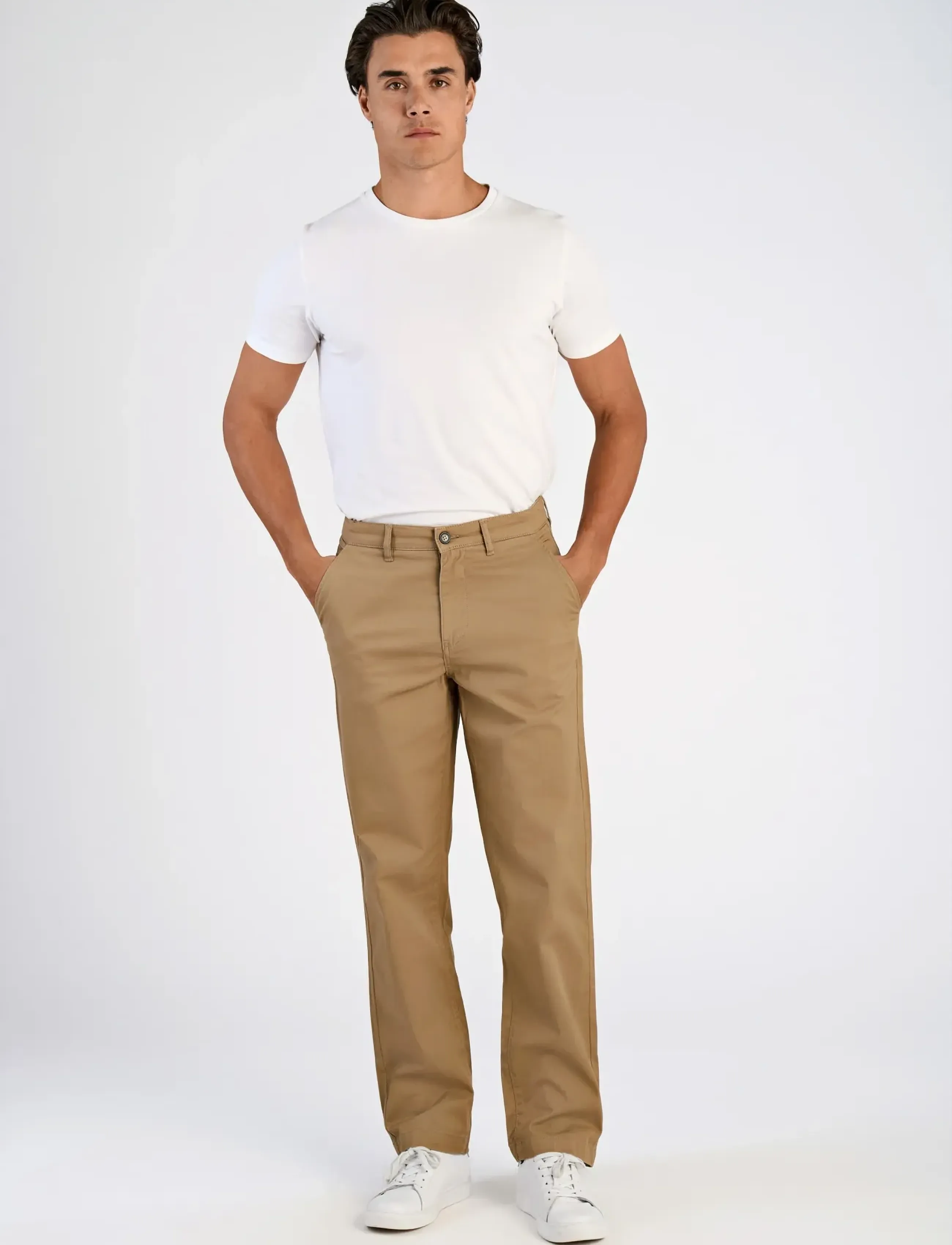 Lindbergh Superflex chino pants - Chinos - DEEP SAND / beige