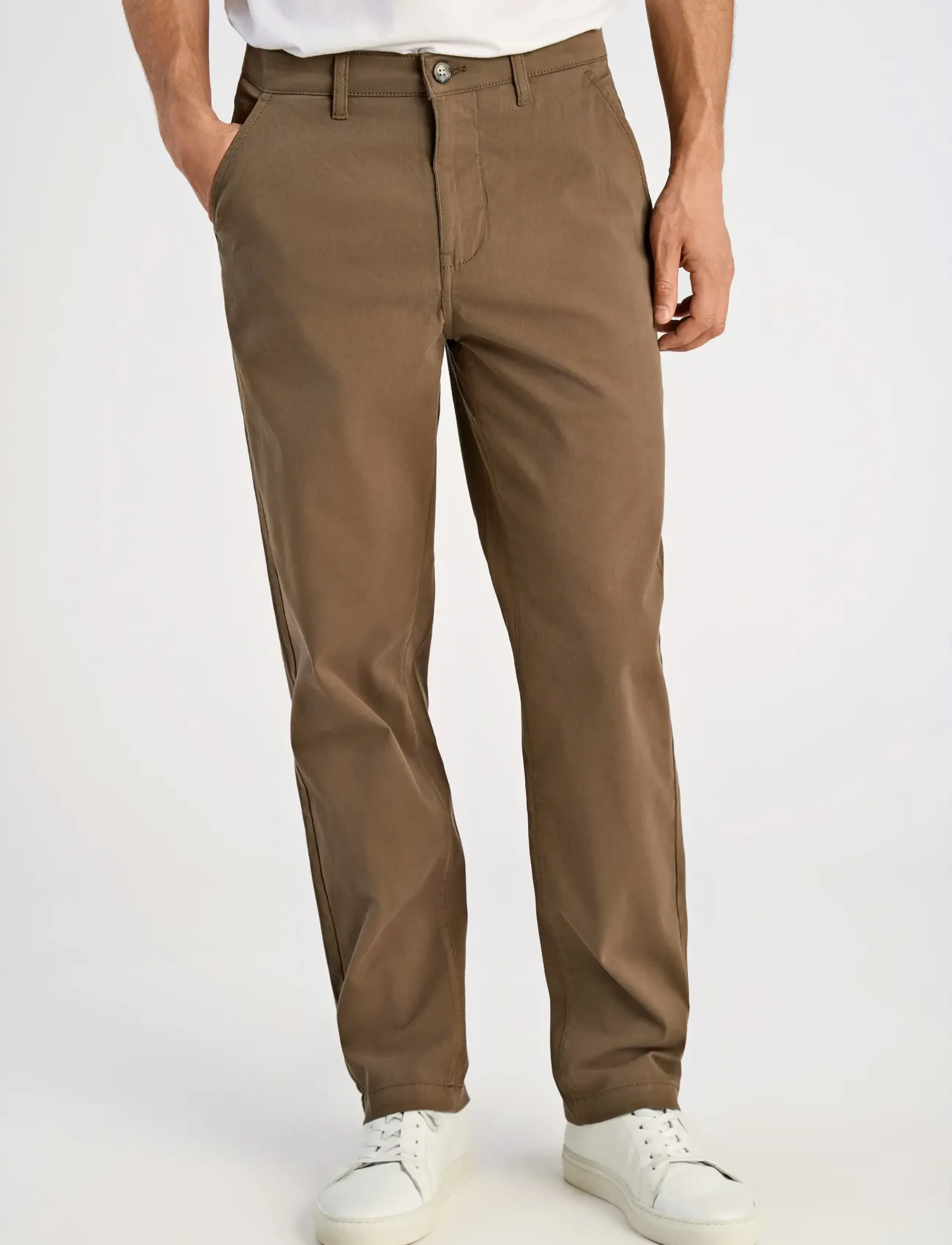 Lindbergh Superflex chino pants - Hosen - DEEP STONE / brown