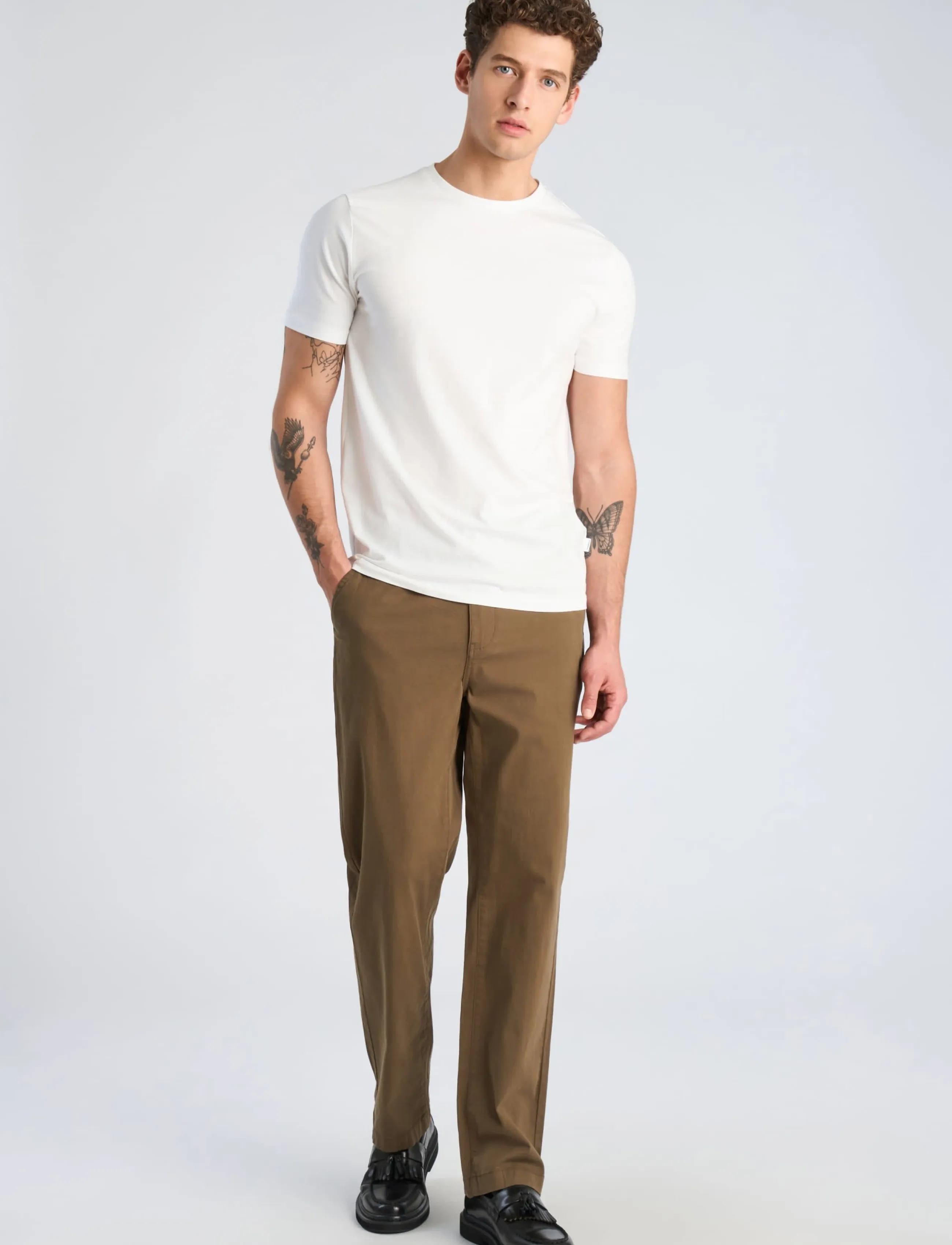 Lindbergh Superflex chino pants - Lindbergh - DK OLIVE / khaki/green