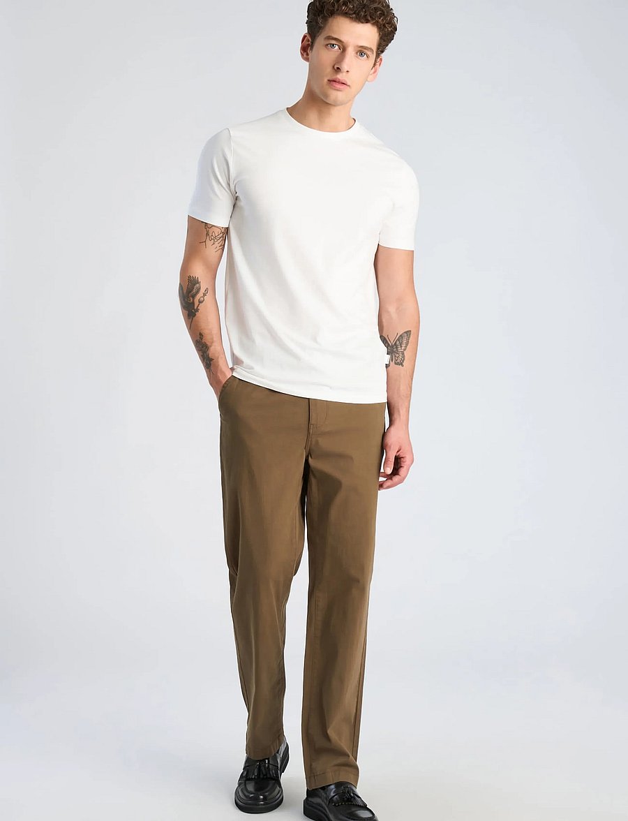 Lindbergh - Superflex chino pants - casual byxor - dk olive - 0