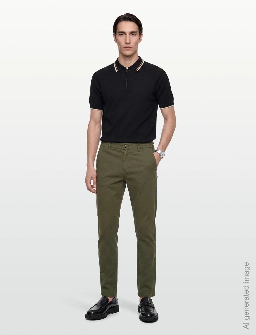 Lindbergh - Superflex chino pants - chinos - dk army - 0
