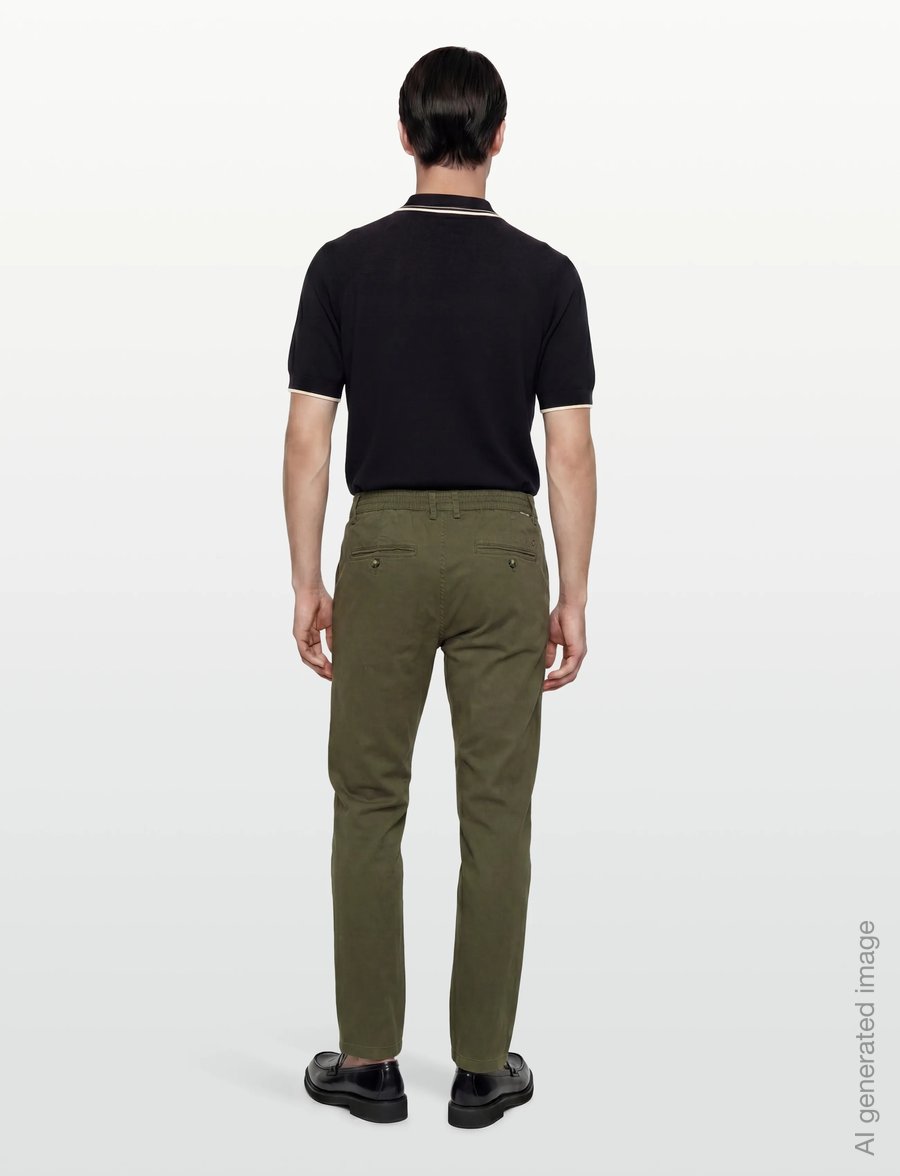 Lindbergh - Superflex chino pants - chinos - dk army - 4