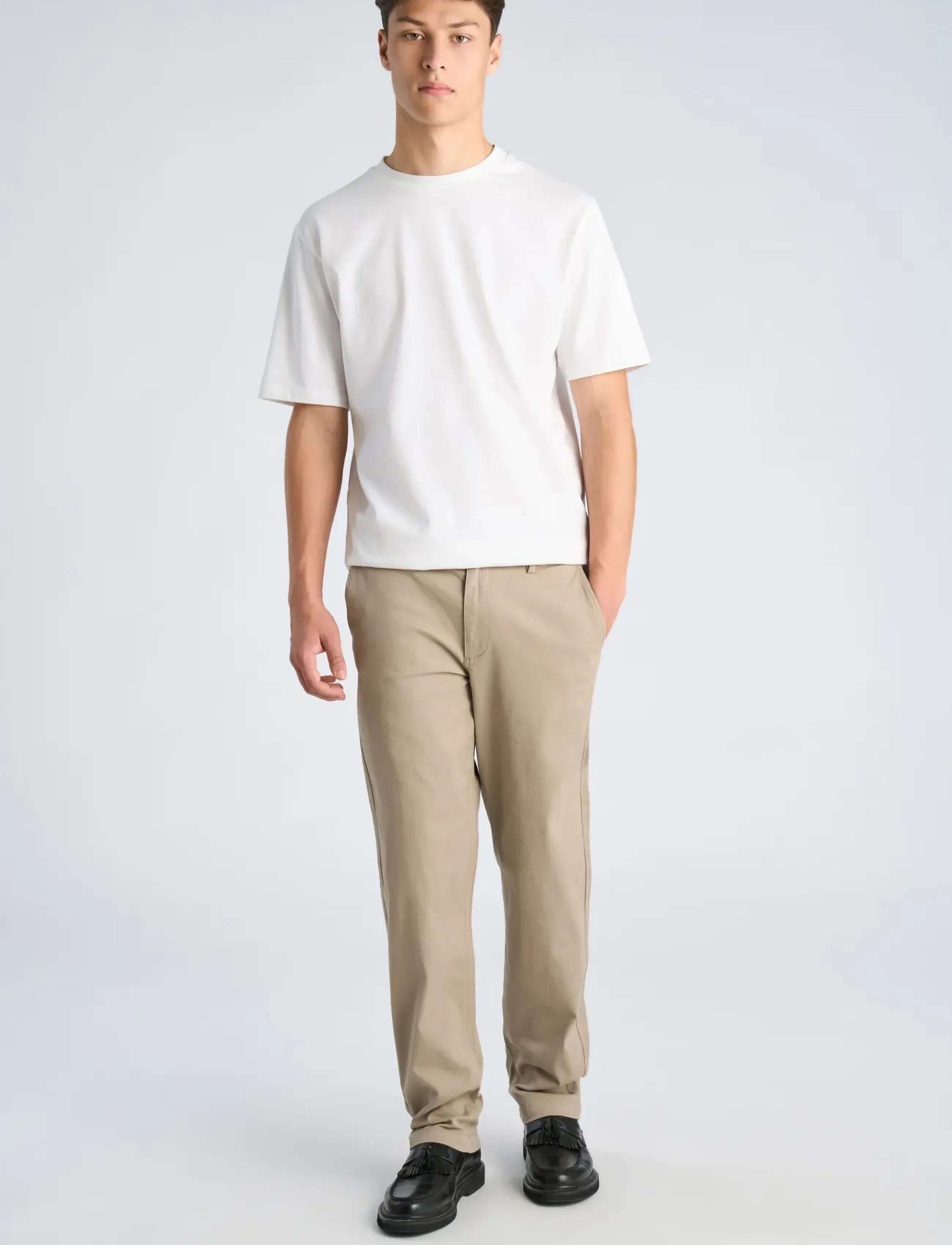 Lindbergh Superflex chino pants - Püksid - STONE / beige