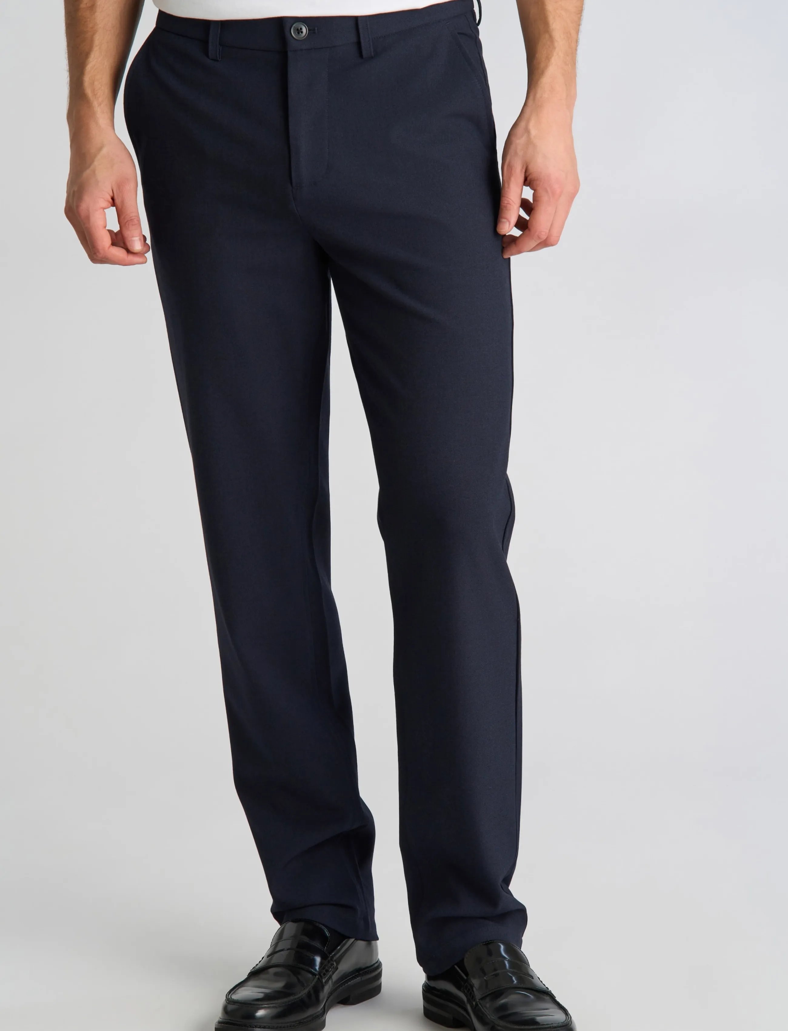 Lindbergh - Superflex formal chino pants - dk blue mel - 3
