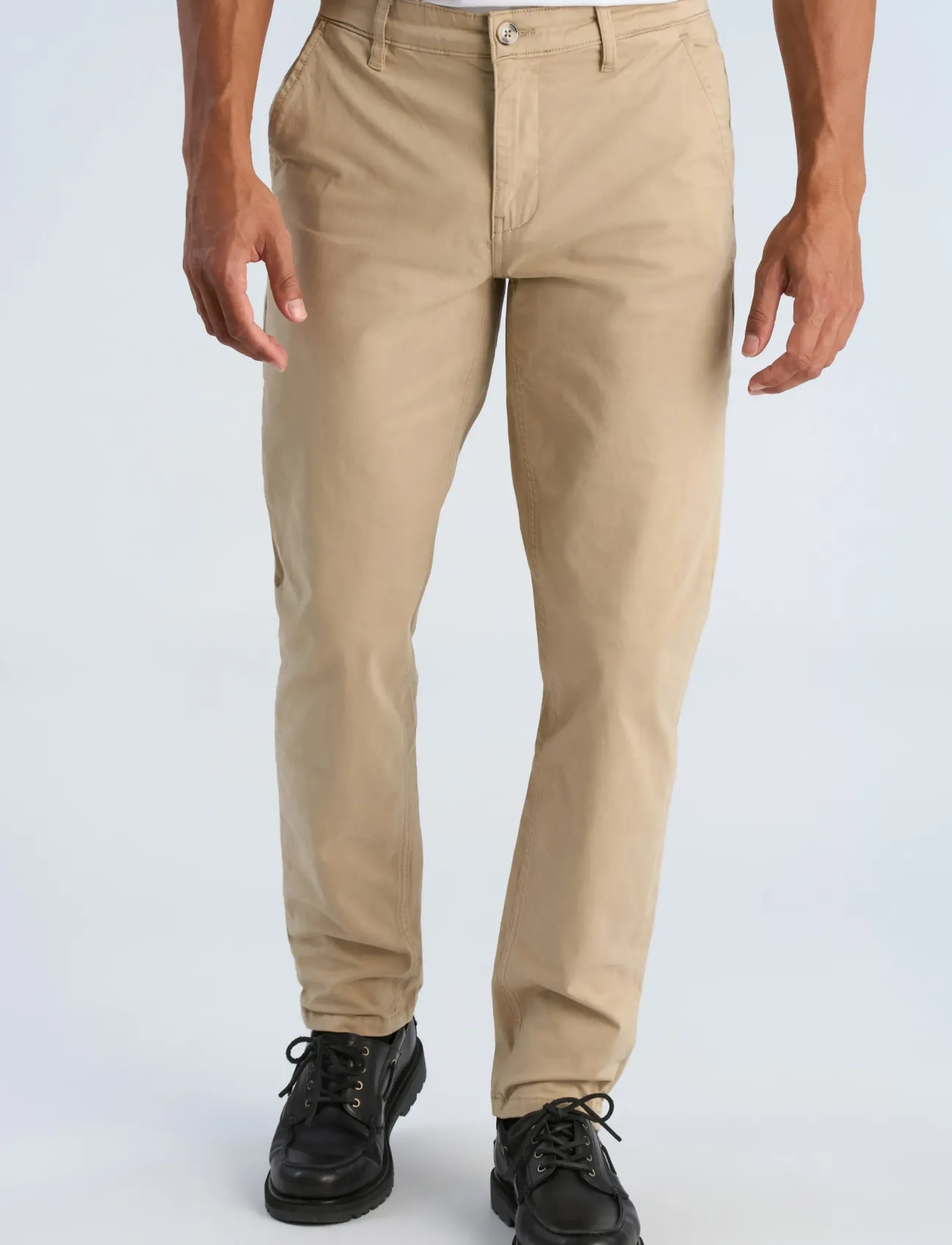 Lindbergh - Superflex cashmere touch chino pants - byxor & jeans - sand - 0