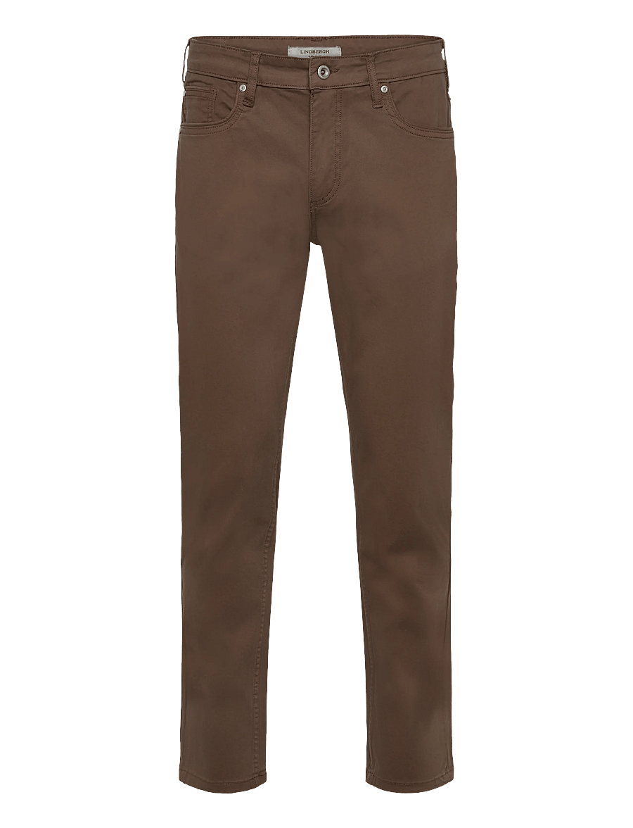 Lindbergh - Cashmere touch 5 pocket pants - vabaajapüksid - dk brown - 1
