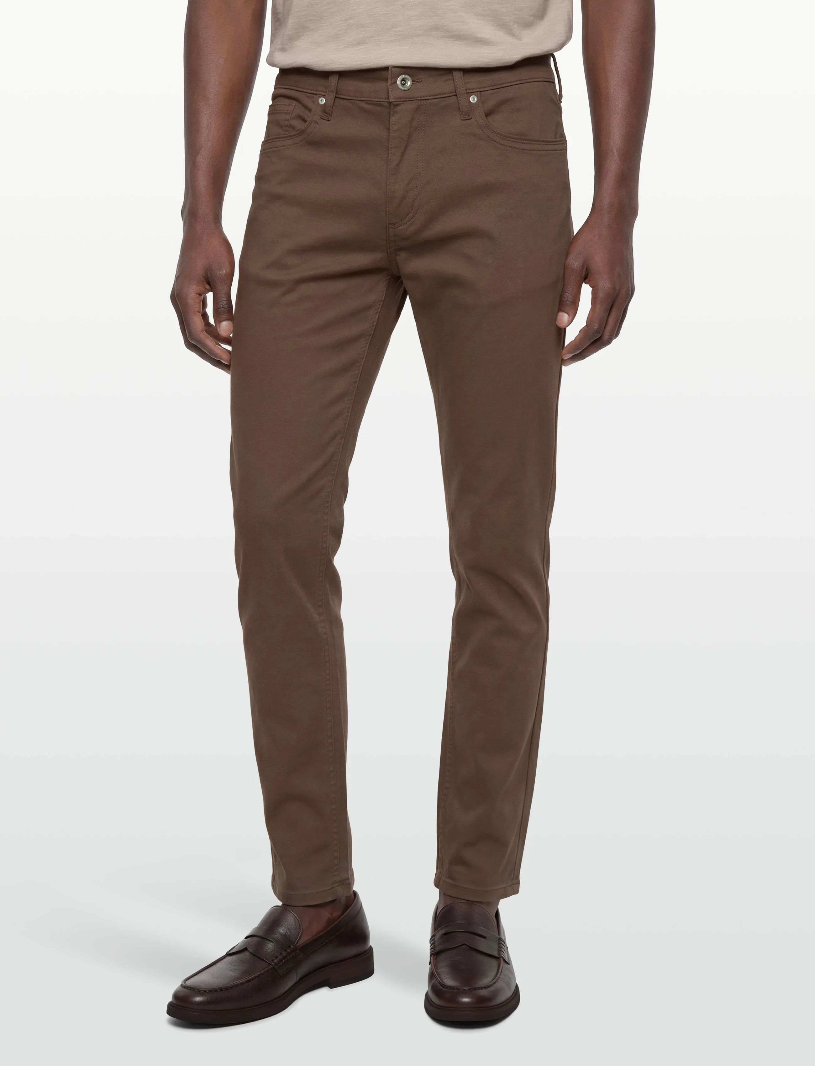 Lindbergh - Cashmere touch 5 pocket pants - casual bukser - dk brown - 3