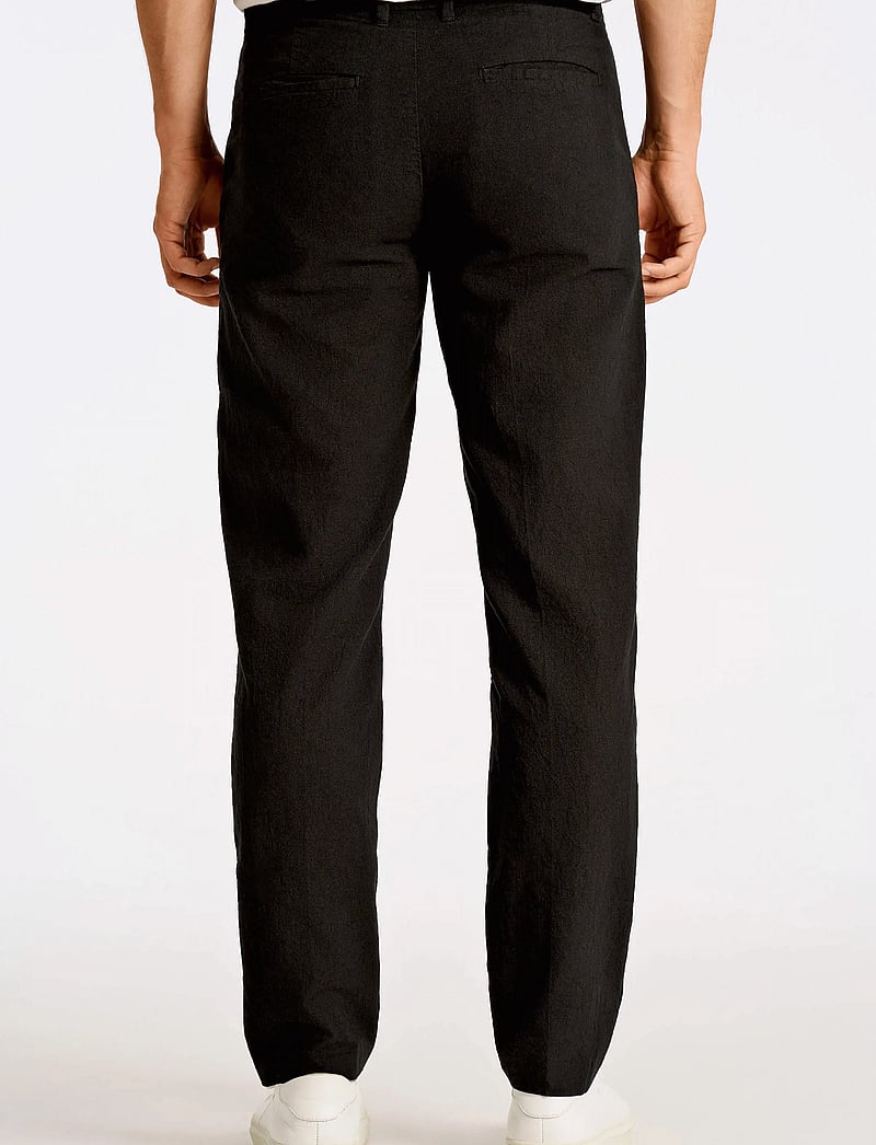Lindbergh - Linen club pants - jakkesætbukser i hør - black - 3