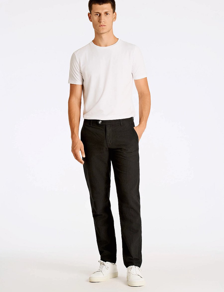 Lindbergh - Linen club pants - linnebyxor - black - 4