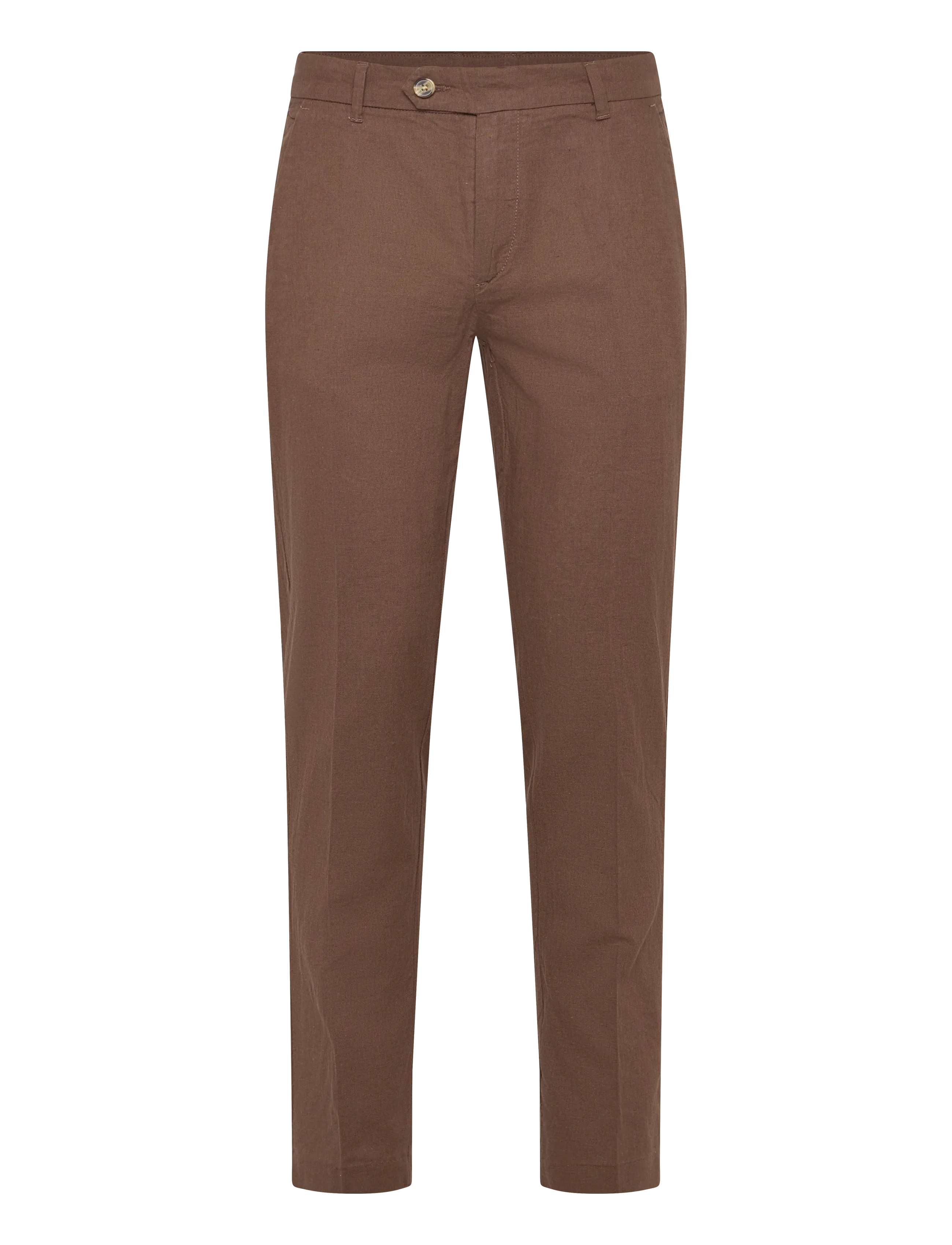 Lindbergh Linen club pants - Jakkesætbukser i hør - BROWN / brown