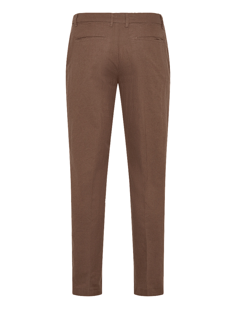 Lindbergh - Linen club pants - jakkesætbukser i hør - brown - 1