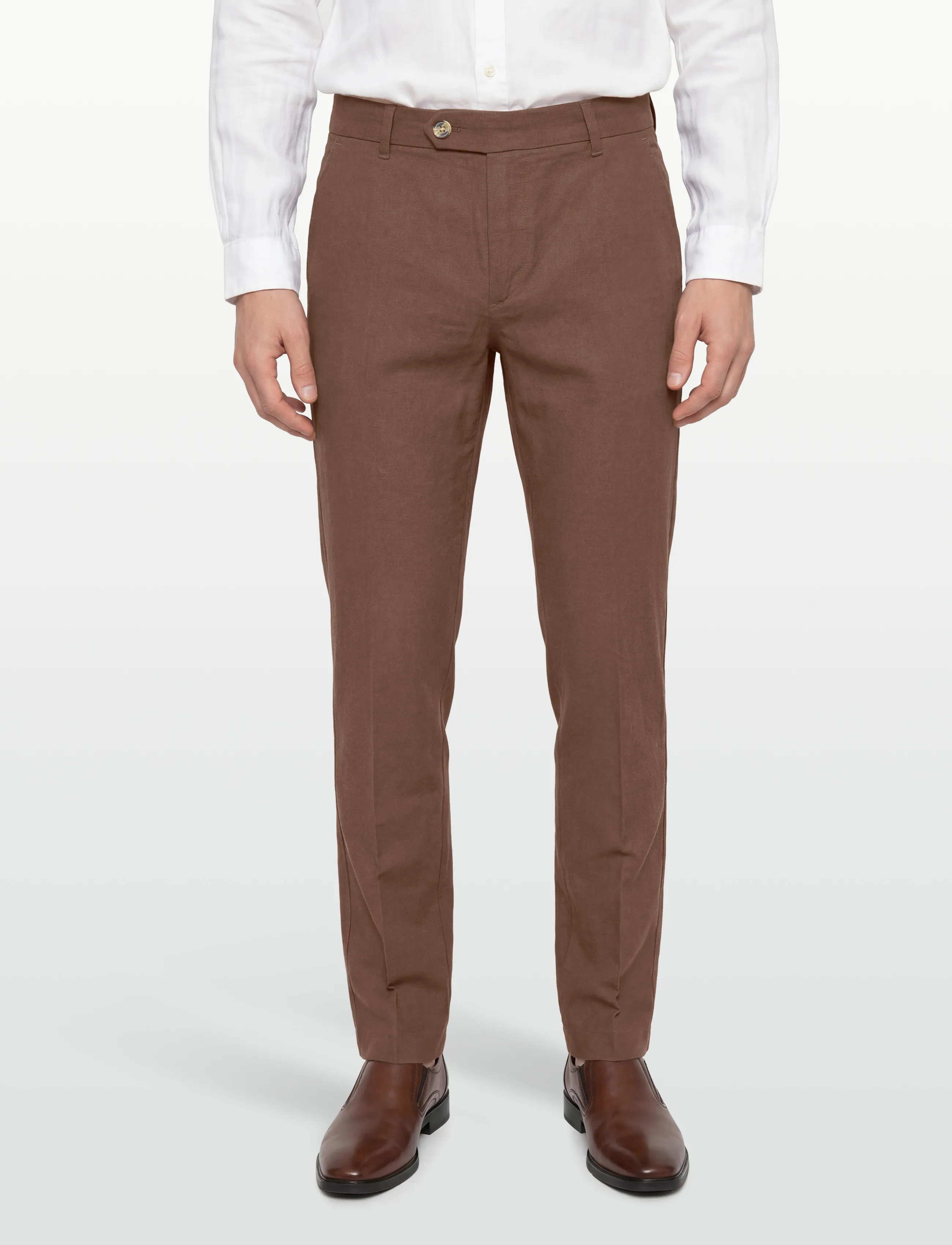 Lindbergh - Linen club pants - linased püksid - brown - 3
