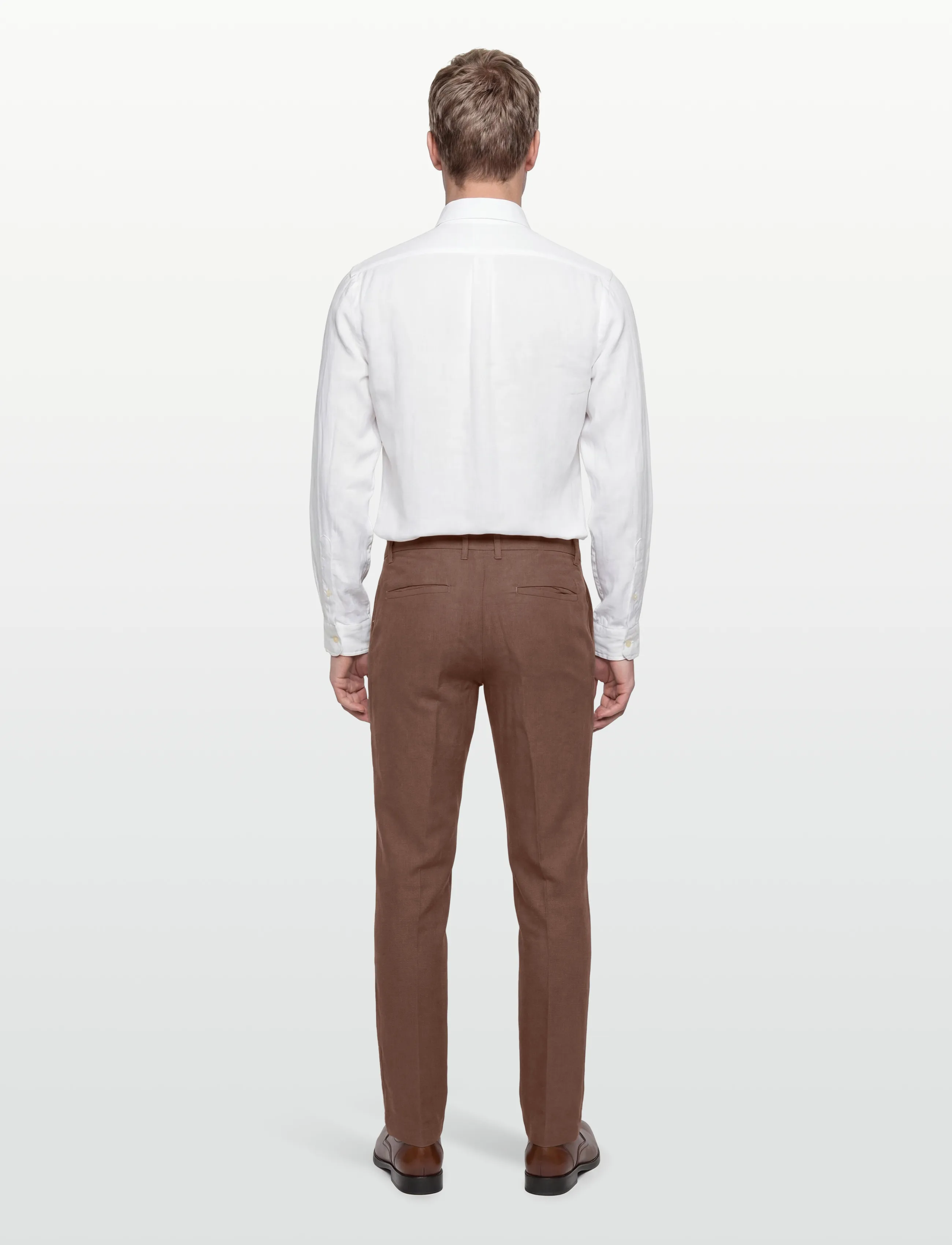 Lindbergh - Linen club pants - linased püksid - brown - 4