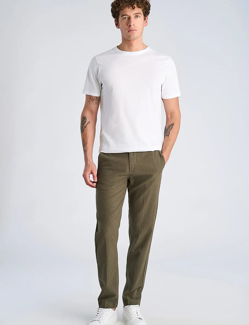 Lindbergh - Linen club pants - jakkesætbukser i hør - dk army - 0