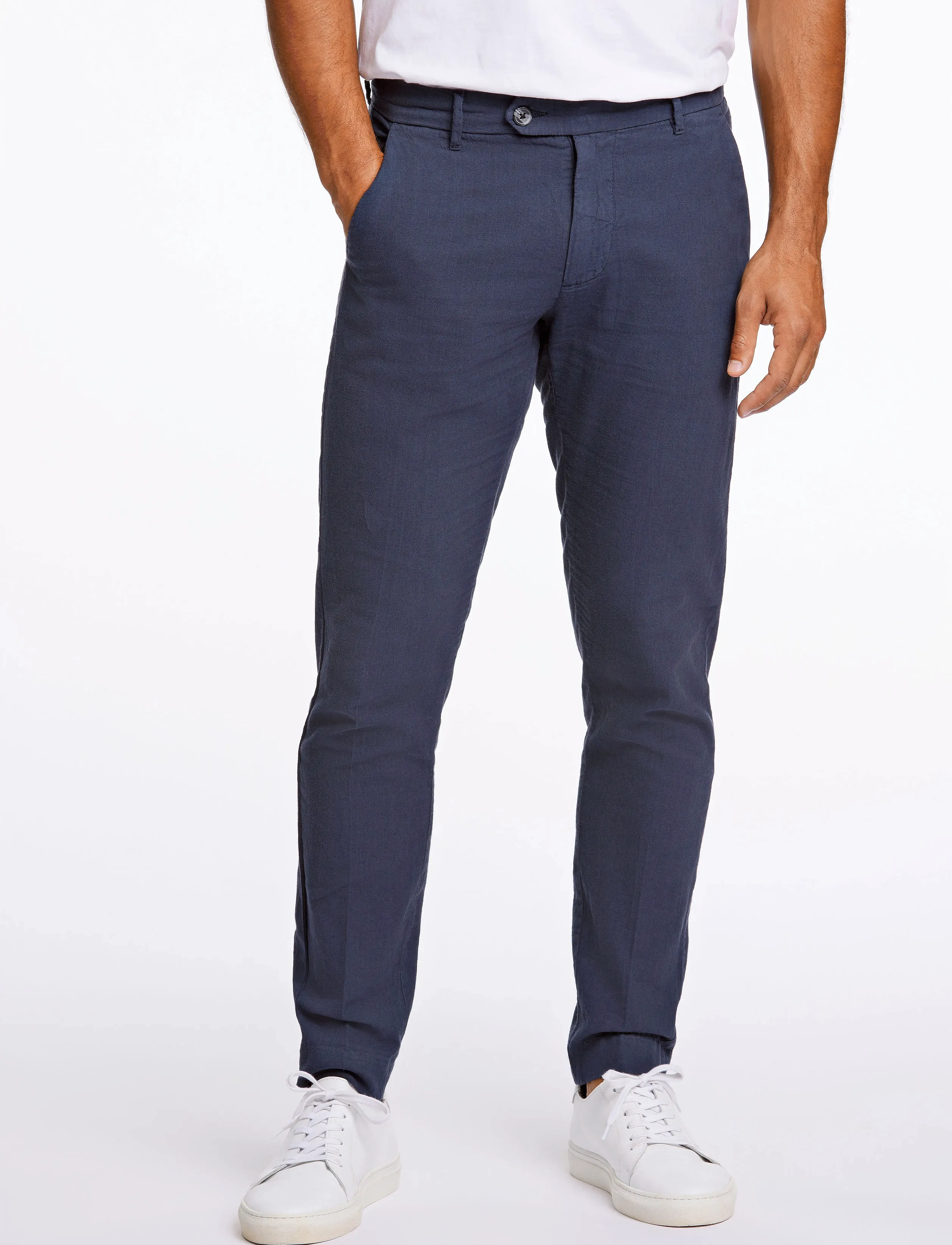Lindbergh Linen club pants - Bukser - DK BLUE / navy