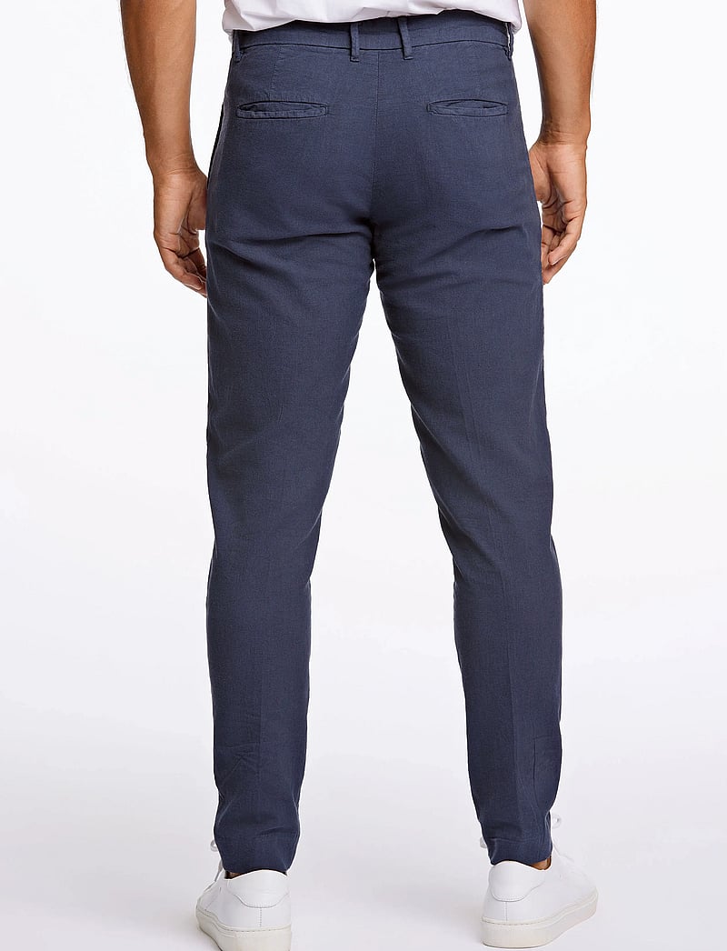 Lindbergh - Linen club pants - linen suit trousers - dk blue - 3
