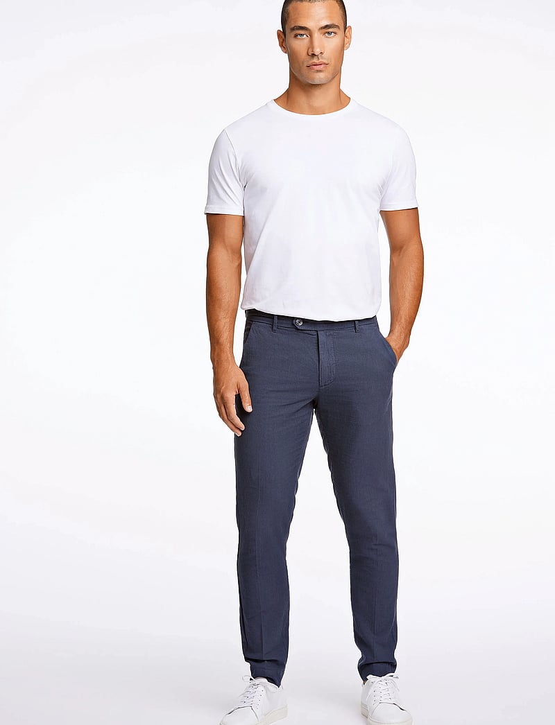 Lindbergh - Linen club pants - linen suit trousers - dk blue - 4