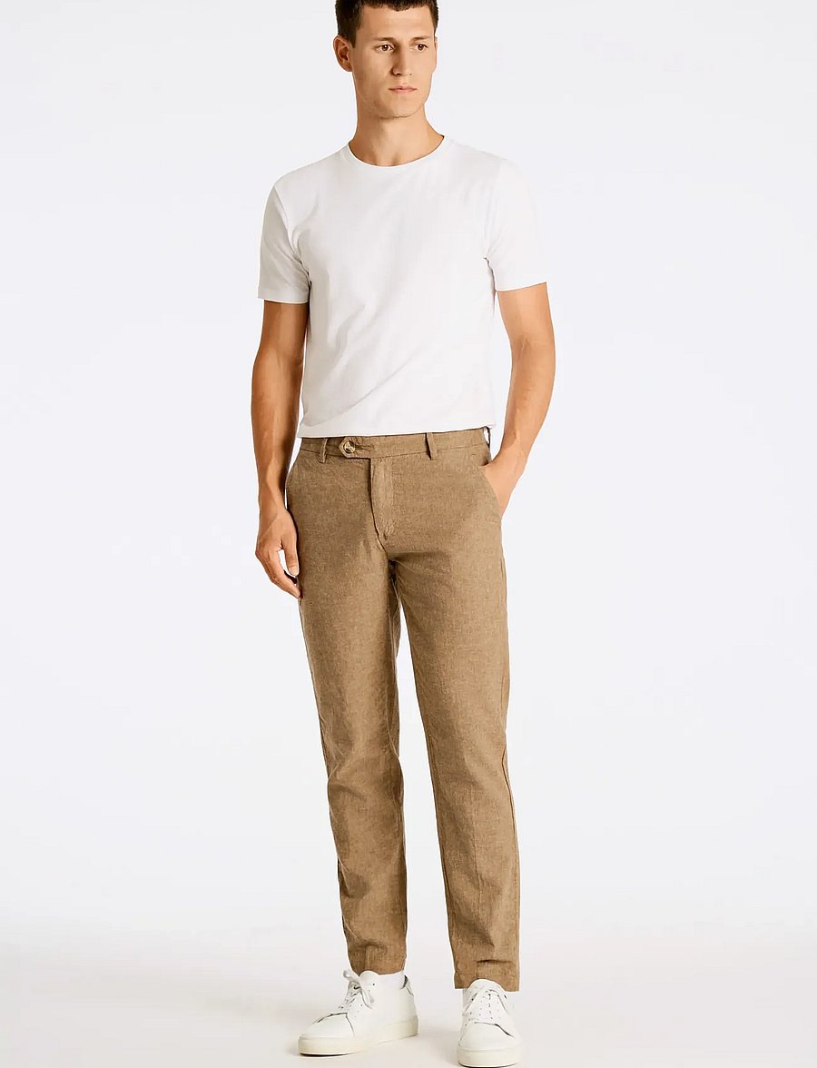 Lindbergh - Linen club pants - linased püksid - dk stone - 0
