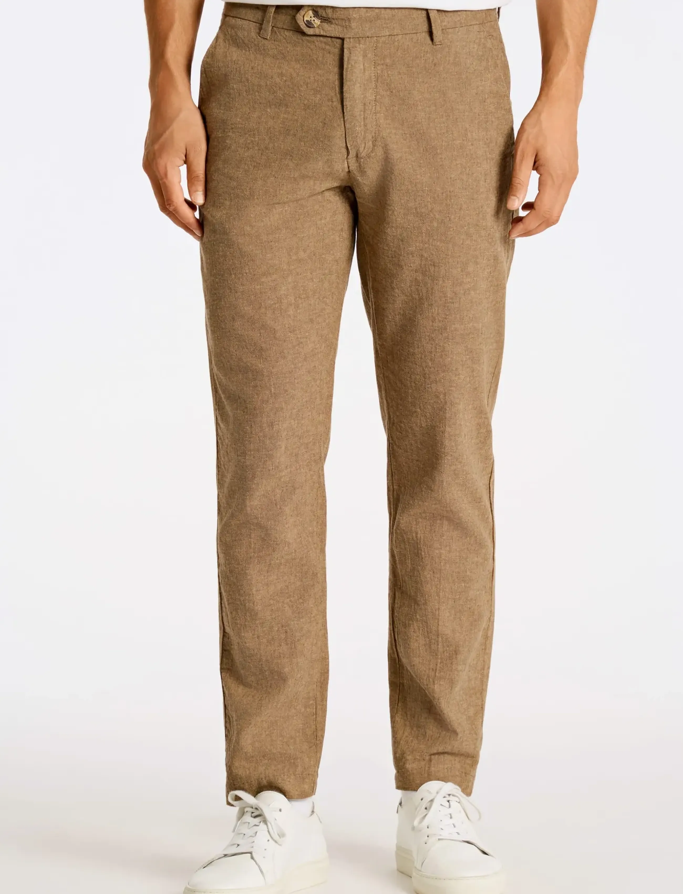Lindbergh - Linen club pants - linne kostymbyxor - dk stone - 3