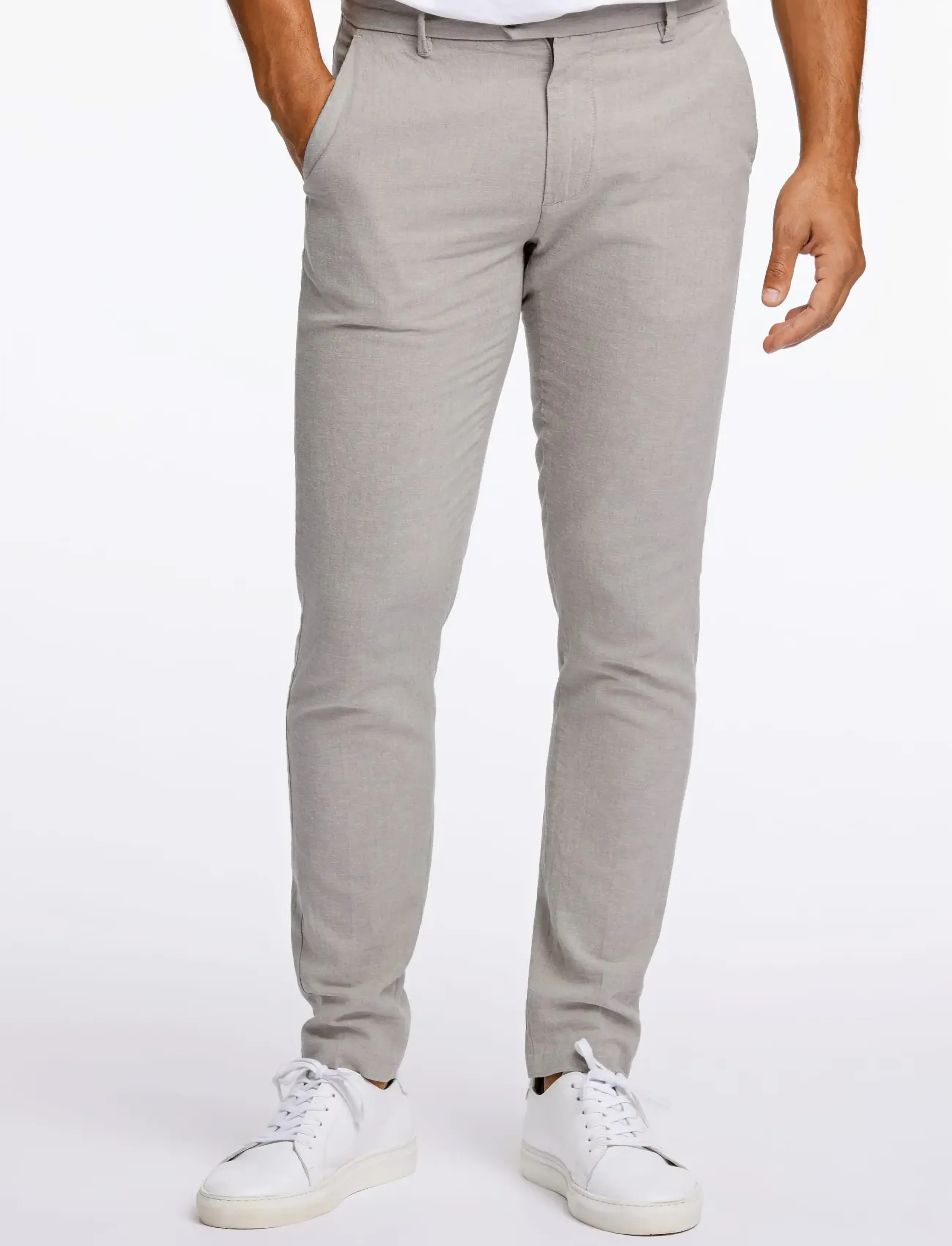 Lindbergh - Linen club pants - linased ülikonnapüksid - grey - 3