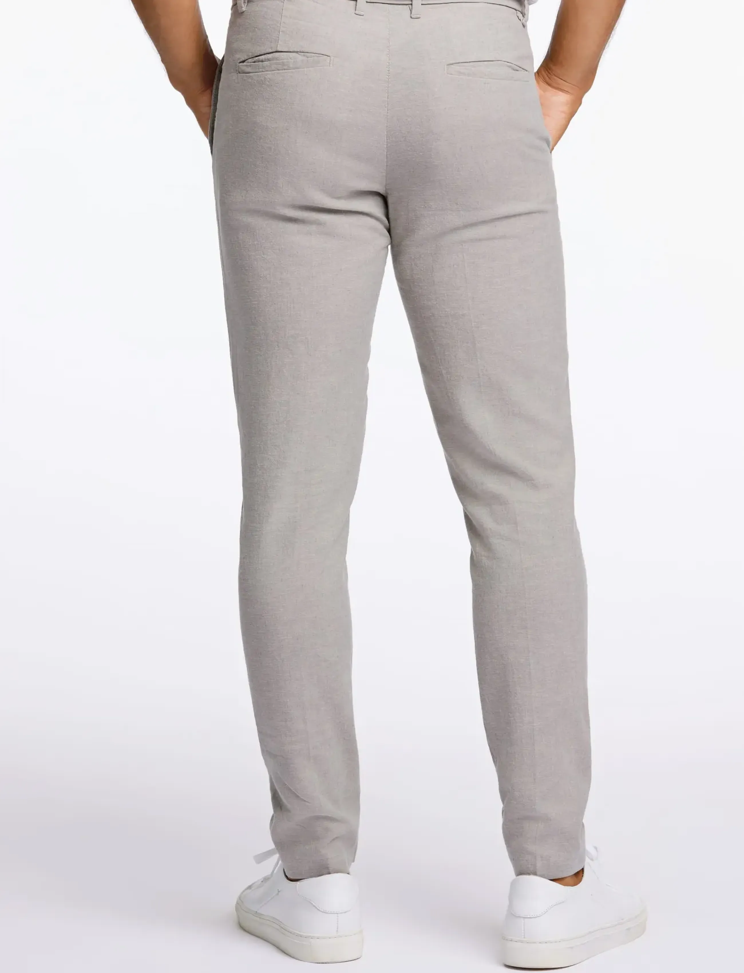 Lindbergh - Linen club pants - linased ülikonnapüksid - grey - 4