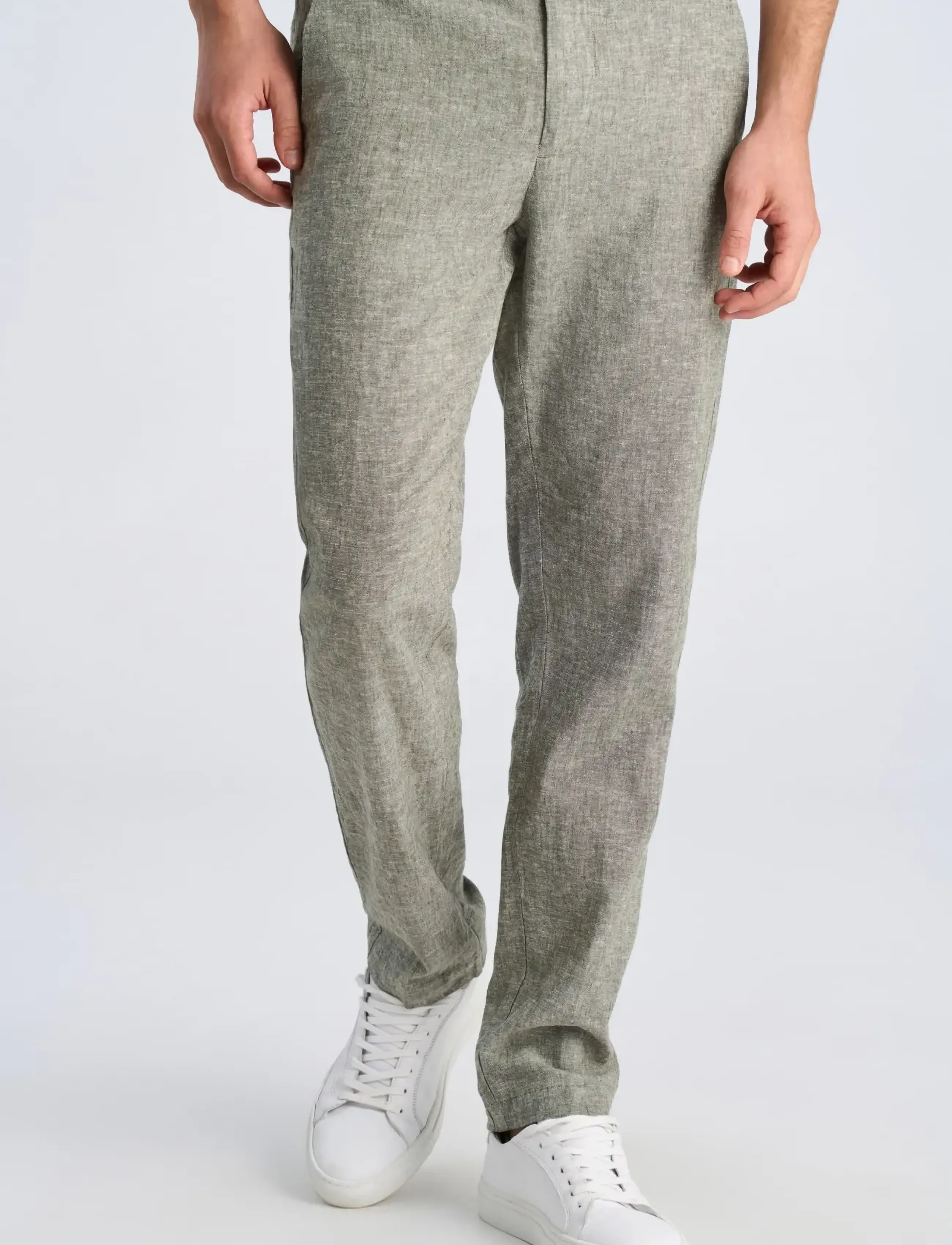 Lindbergh - Linen club pants - hørbukser - lt army - 3