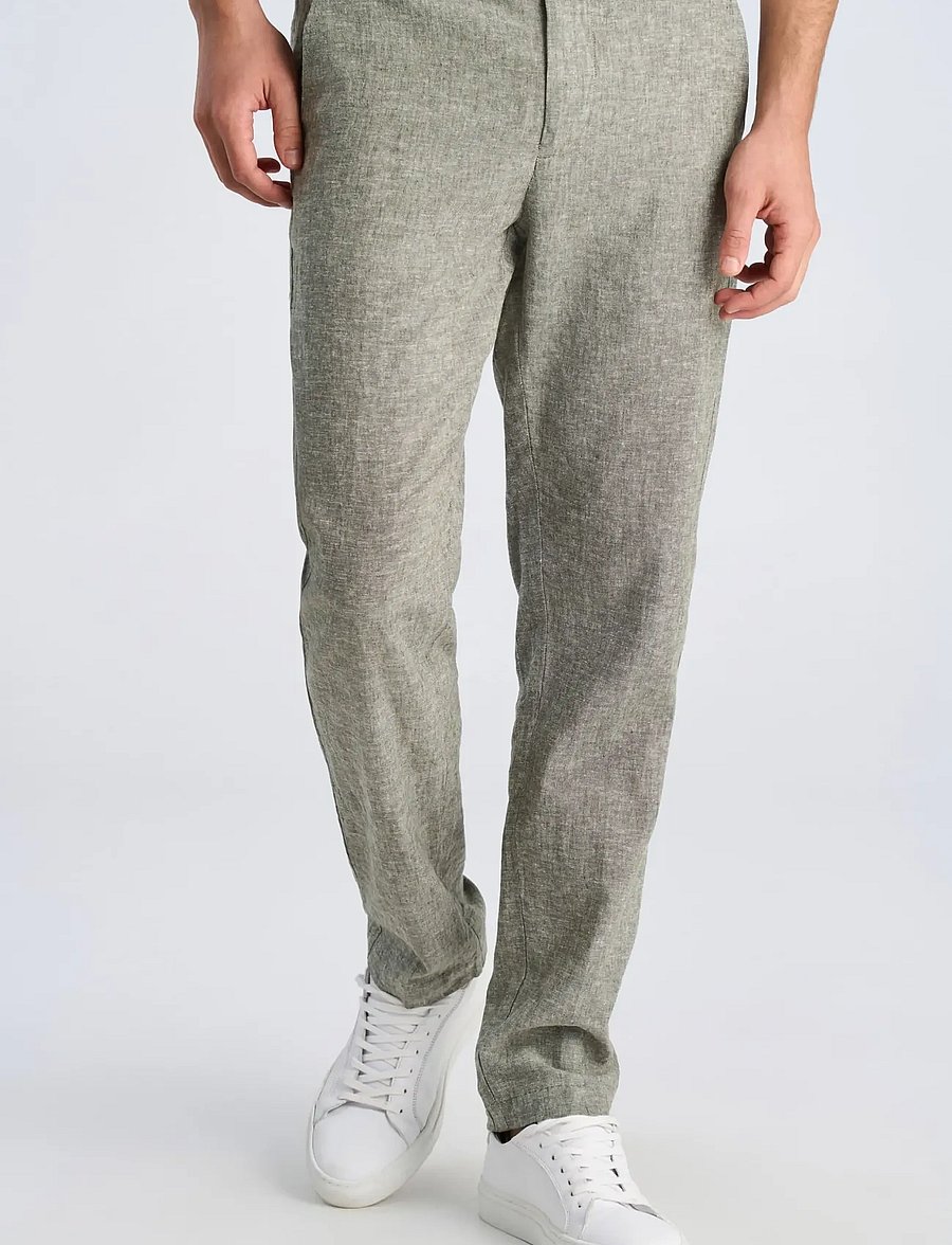Lindbergh - Linen club pants - linnebyxor - lt army - 3