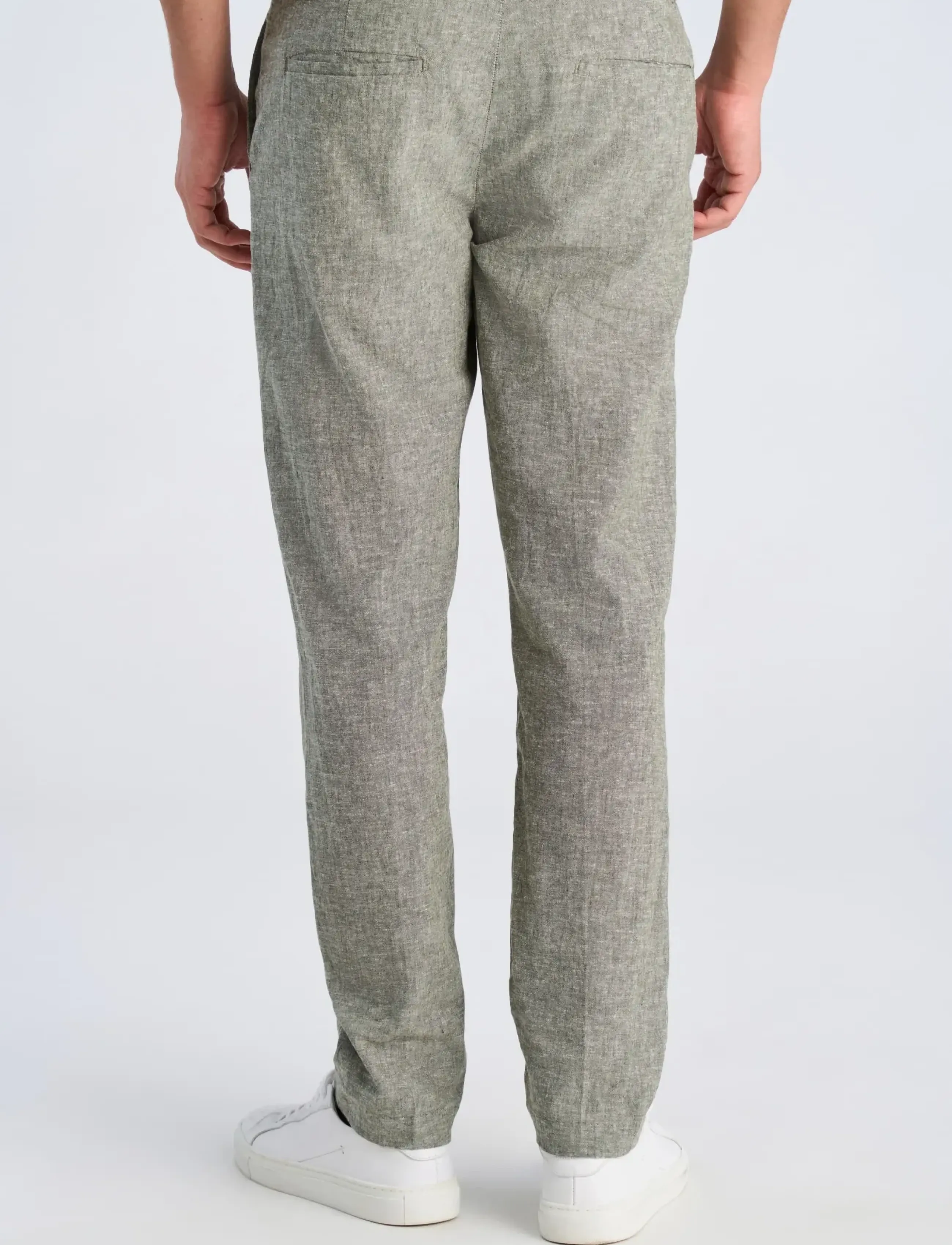 Lindbergh - Linen club pants - hørbukser - lt army - 4