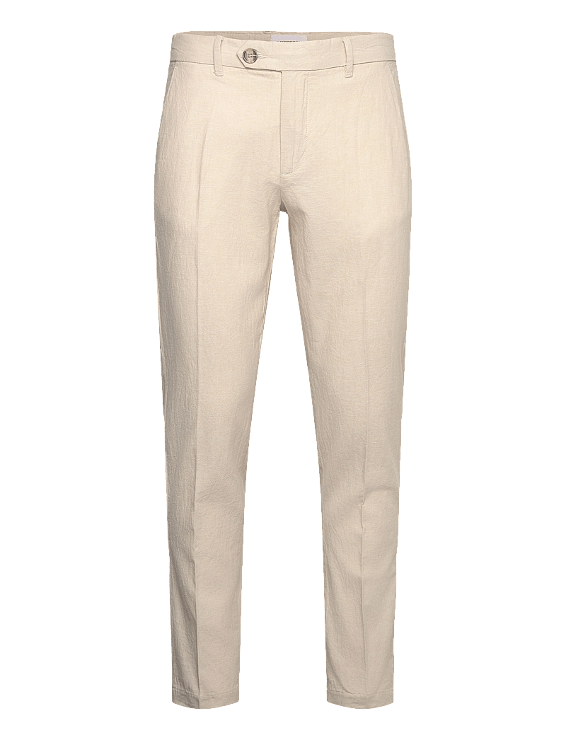 Lindbergh - Linen club pants - linased ülikonnapüksid - lt sand - 1