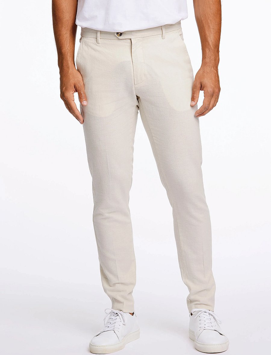 Lindbergh - Linen club pants - leinenhosen - lt sand - 0