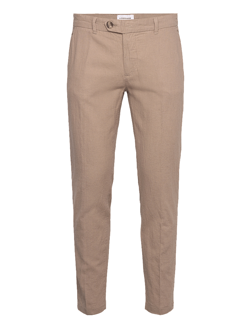 Lindbergh - Linen club pants - jakkesætbukser i hør - sand - 1