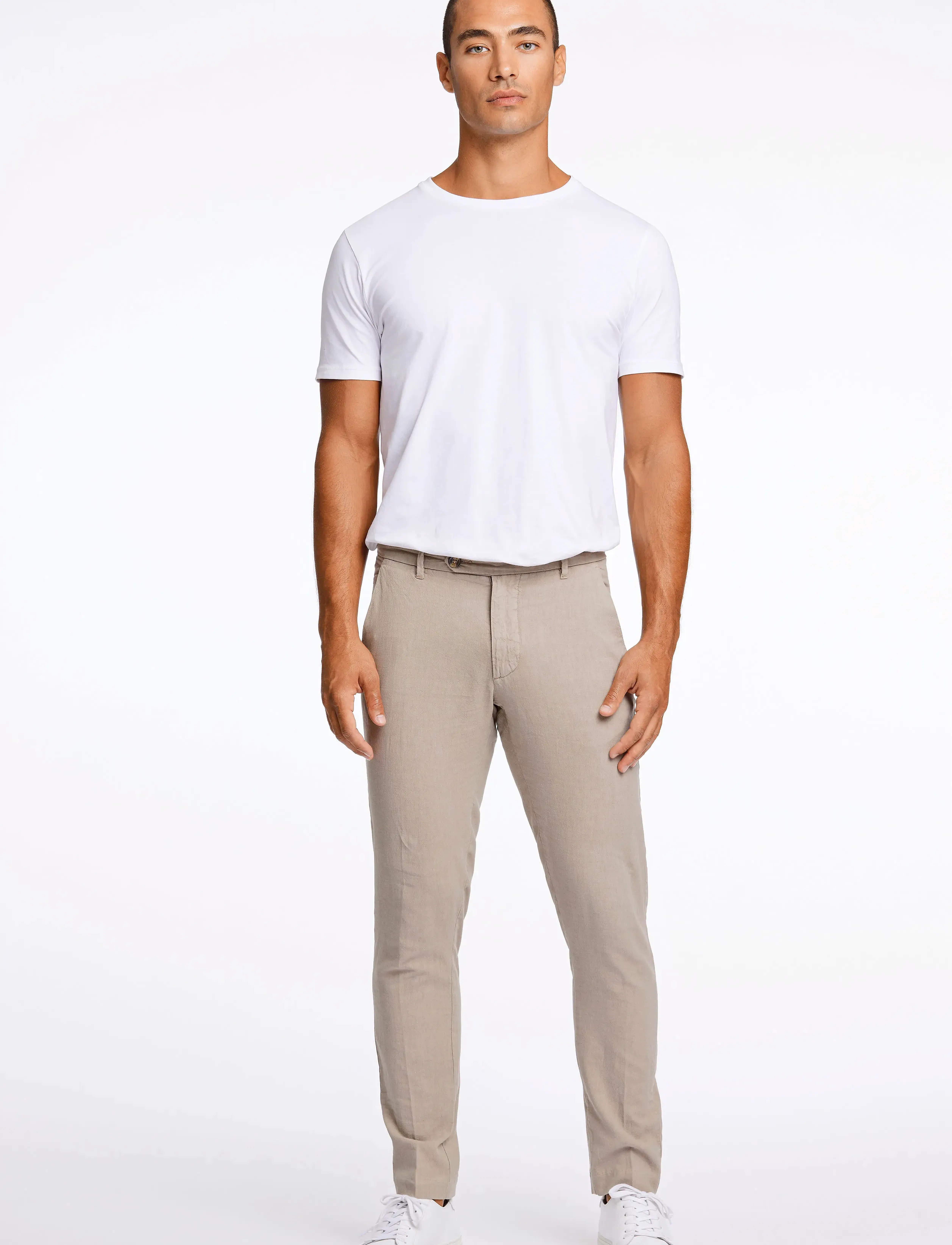 Lindbergh - Linen club pants - dressbukser i lin - sand - 4