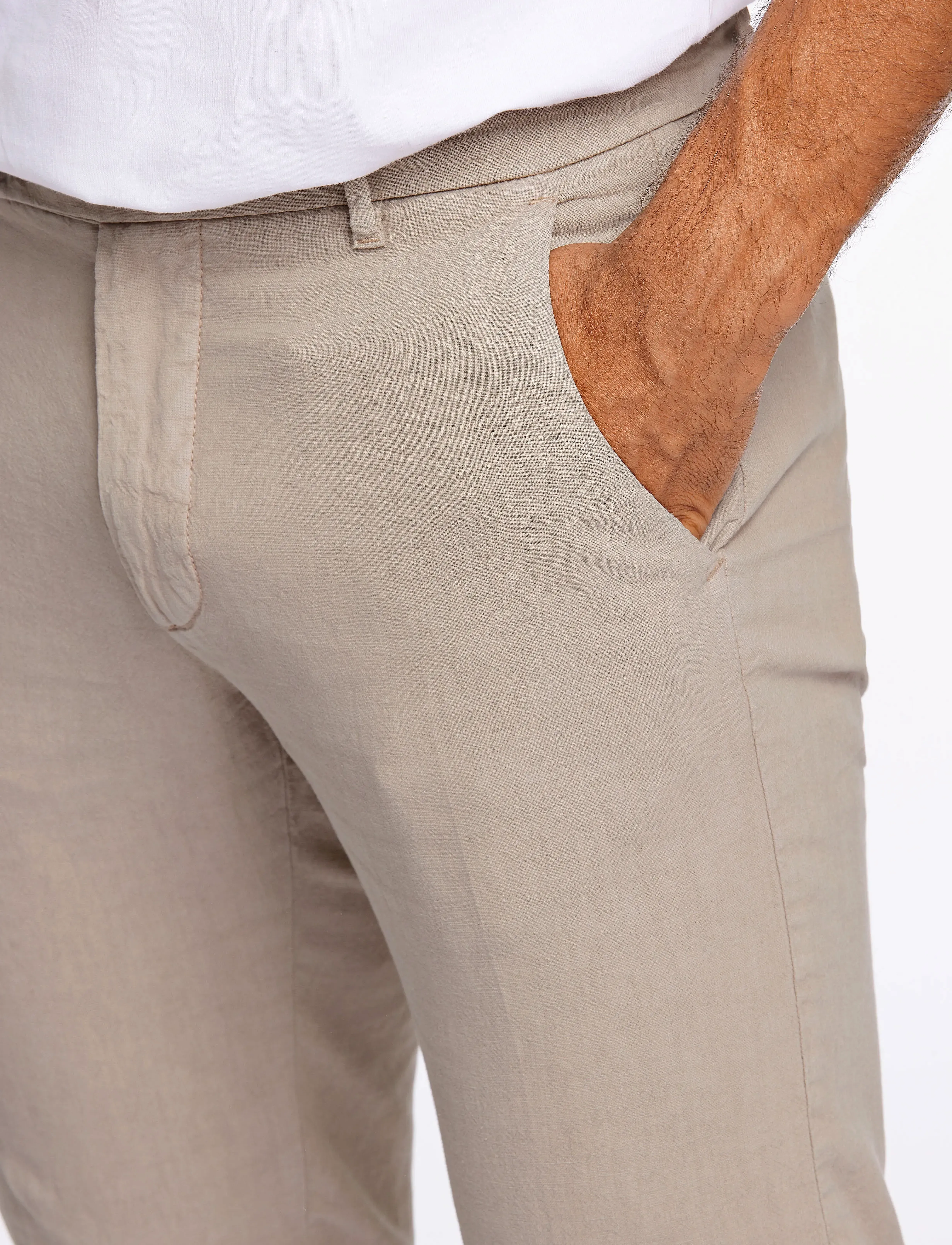 Lindbergh - Linen club pants - dressbukser i lin - sand - 5