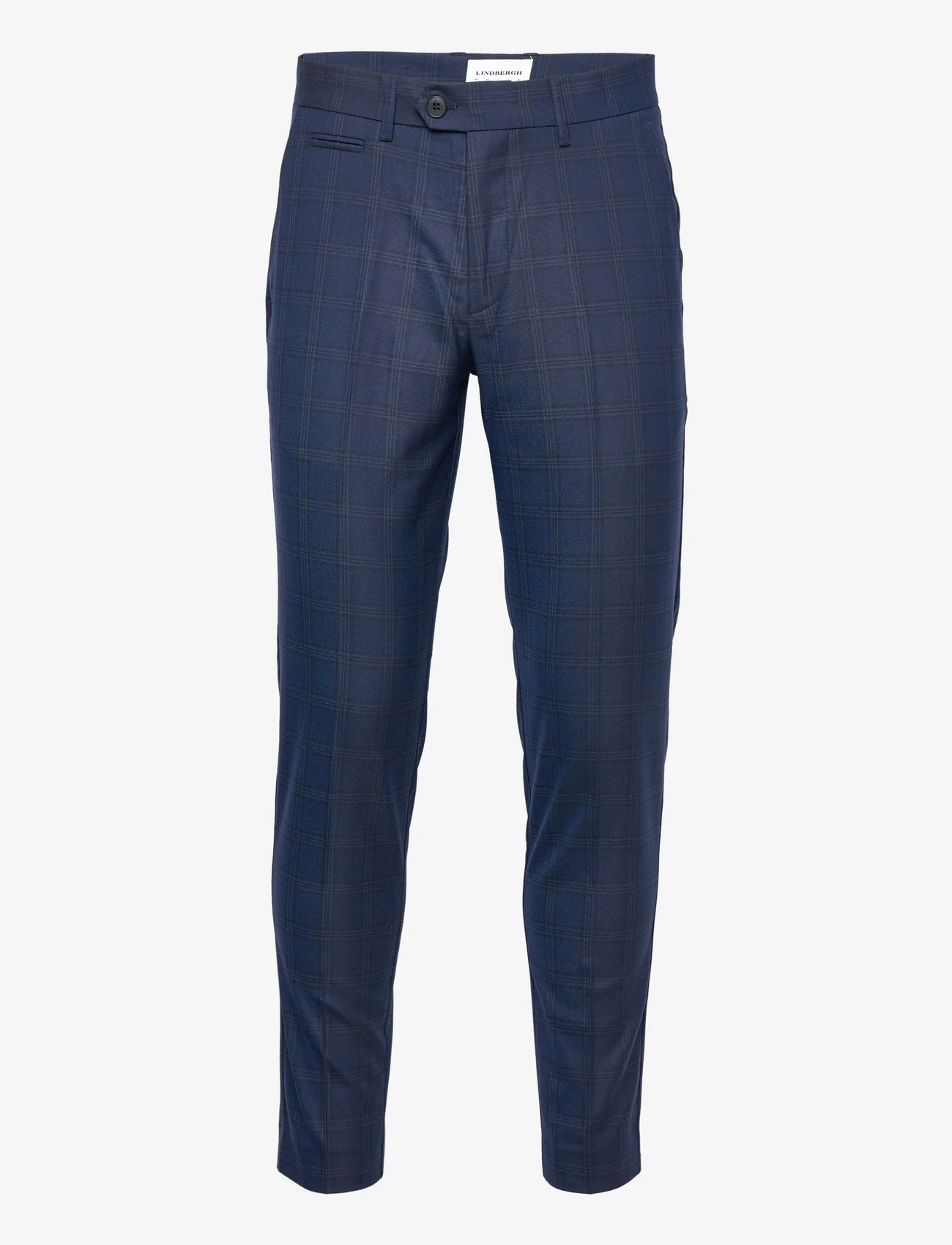 Lindbergh - Checked stretch club pants - kostymbyxor - dk blue - 0