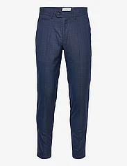 Lindbergh - Checked stretch club pants - jakkesætsbukser - dk blue - 0