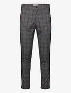 Classic checked stretch pants - DK BROWN