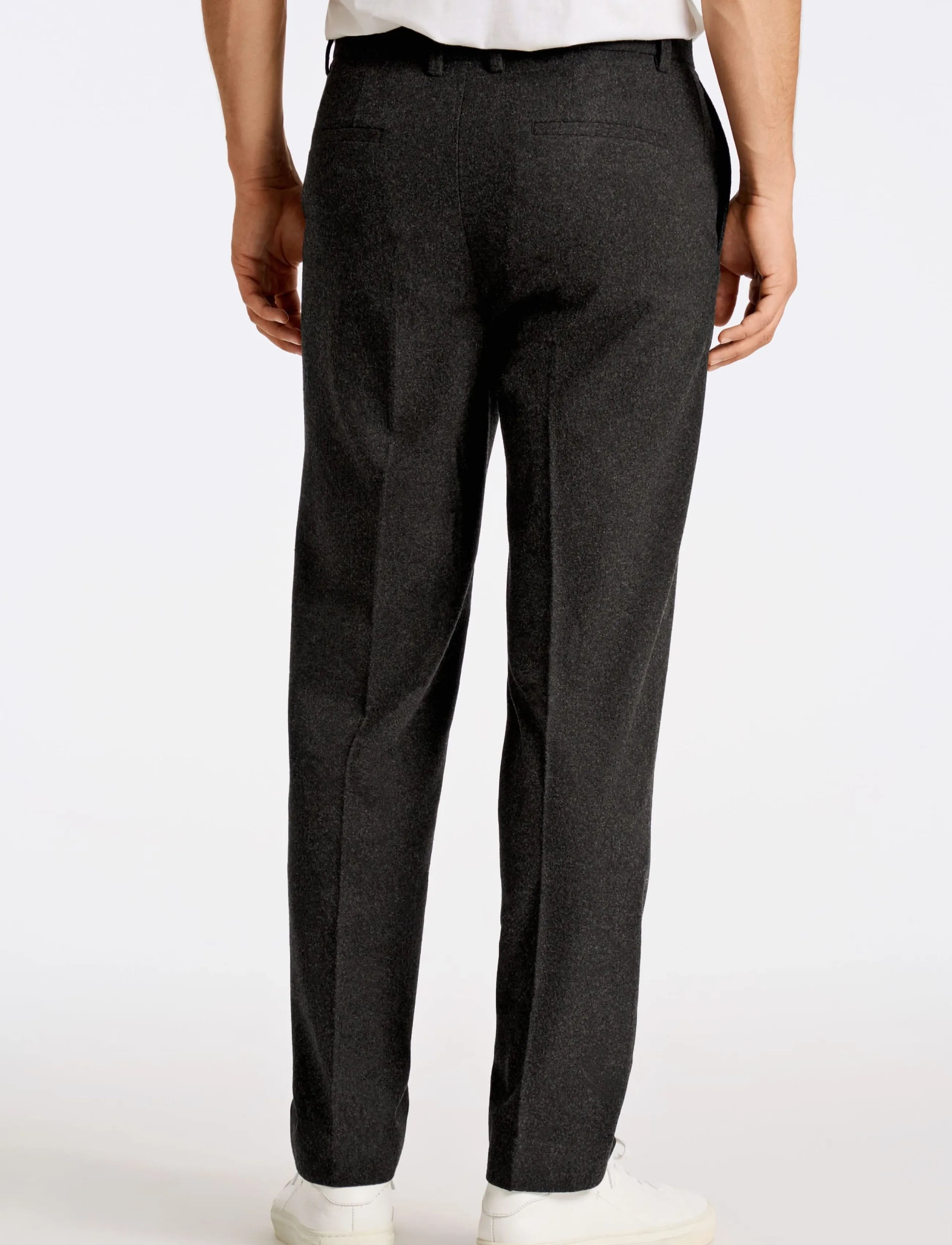 Lindbergh - Flannel wool blend formal pant - habitbukser - black mel - 4