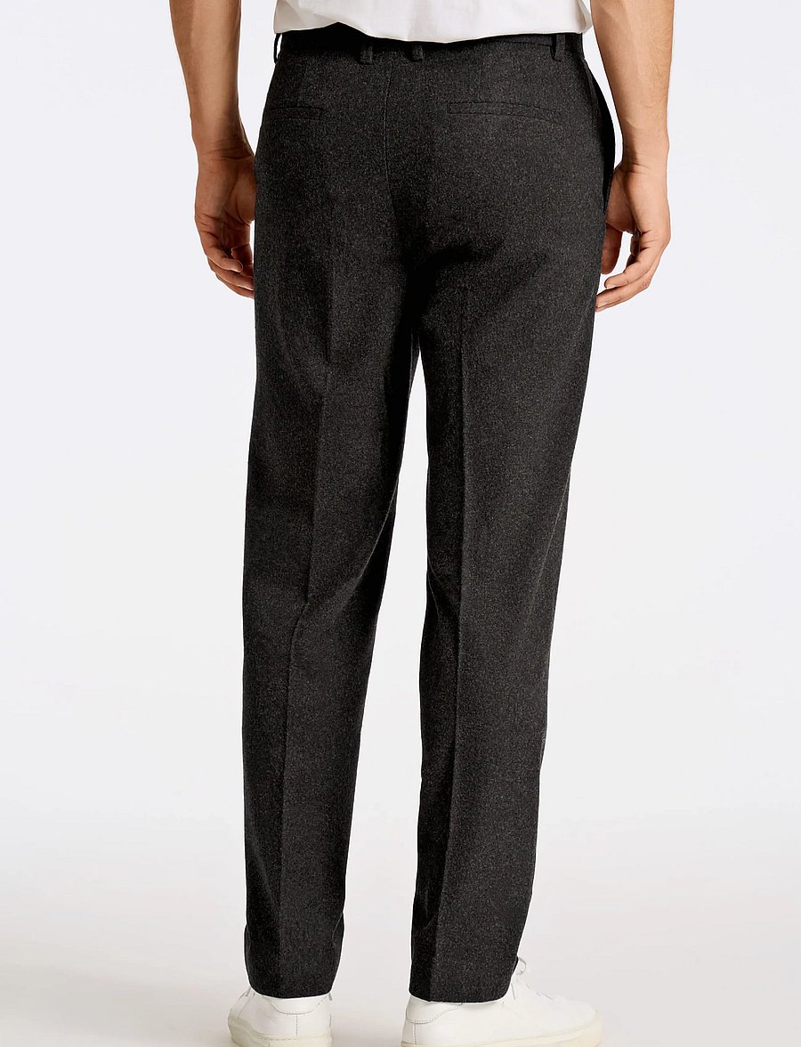 Lindbergh - Flannel wool blend formal pant - habitbukser - black mel - 4
