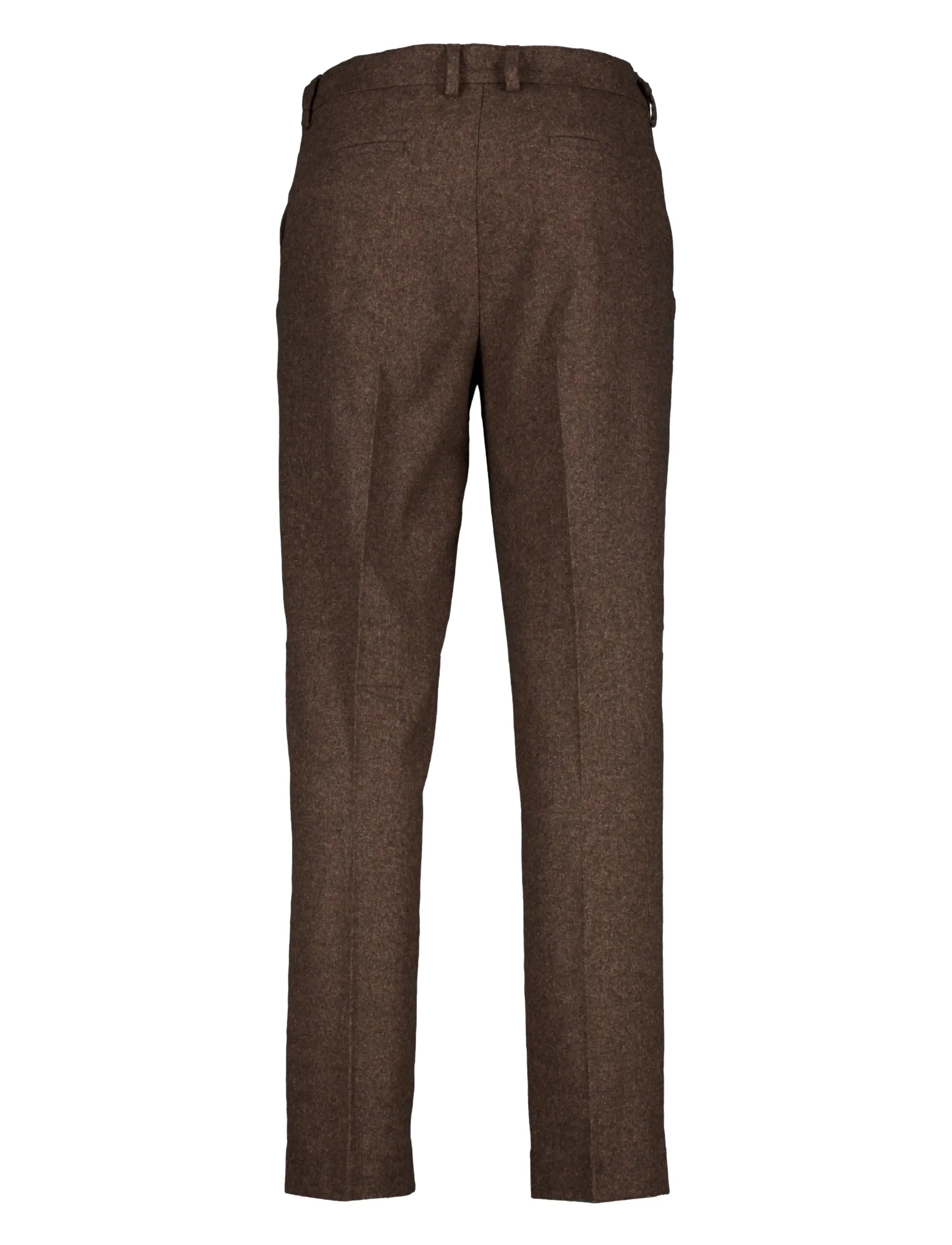 Lindbergh - Flannel wool blend formal pant - habitbukser - brown mel - 1