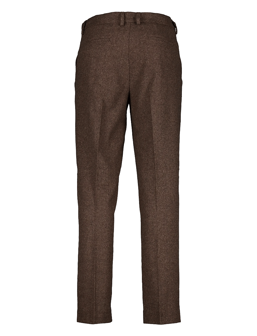Lindbergh - Flannel wool blend formal pant - habitbukser - brown mel - 1