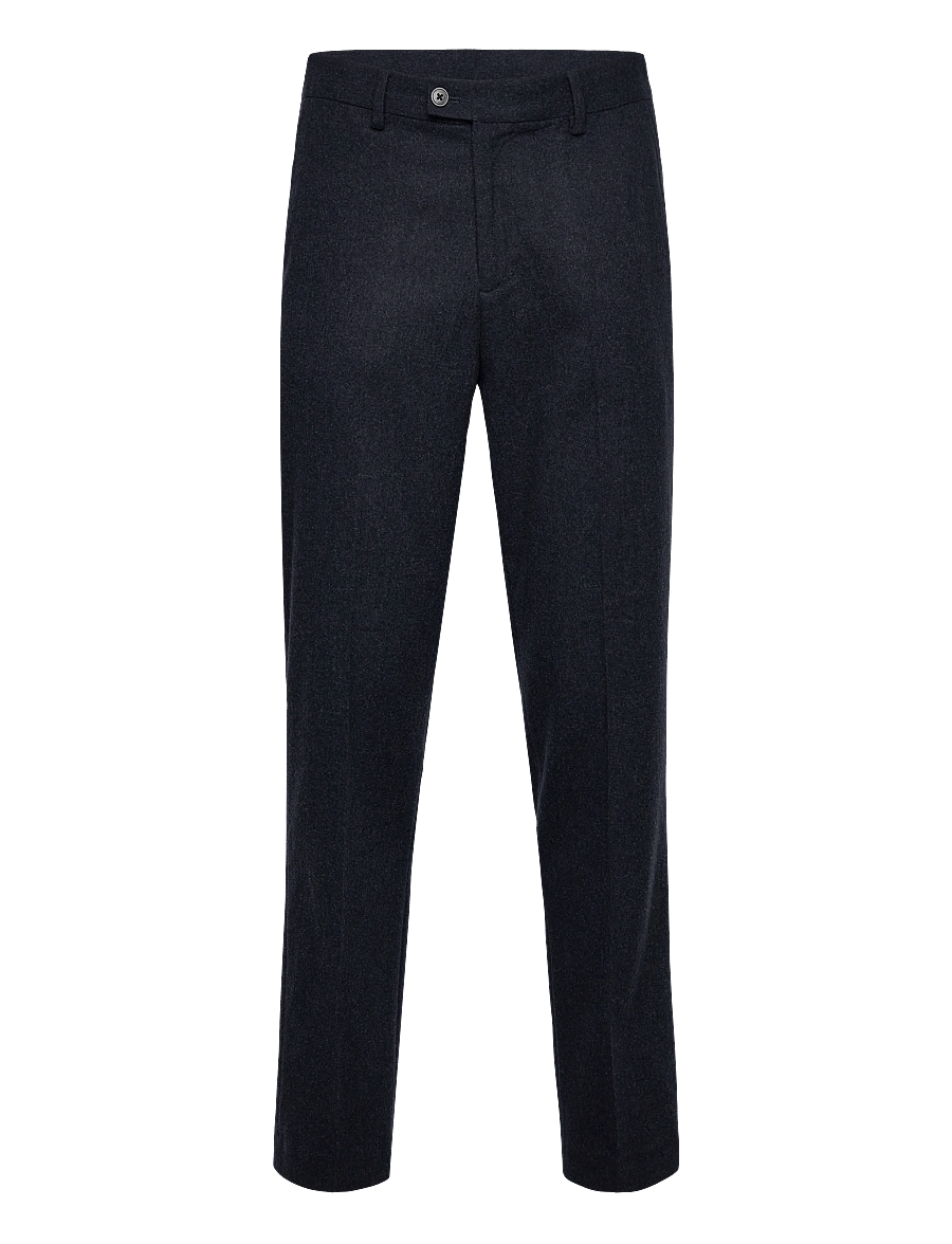 Lindbergh - Flannel wool blend formal pant - Ülikonnapüksid - dk blue mel - 1