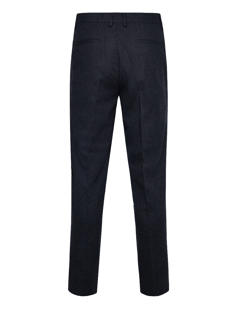 Lindbergh - Flannel wool blend formal pant - Ülikonnapüksid - dk blue mel - 2