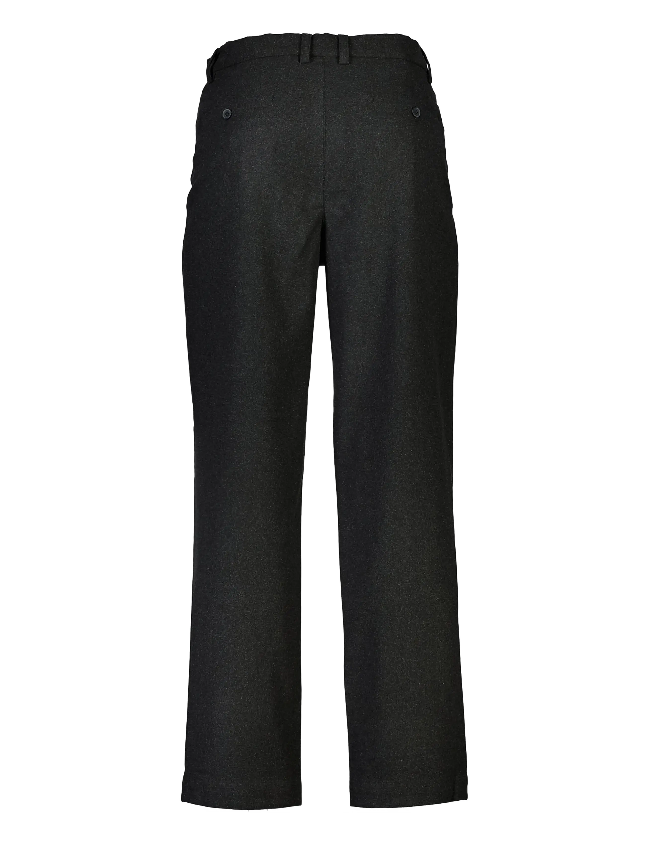 Lindbergh - Flannel wool blend wide pants - black mel - 2