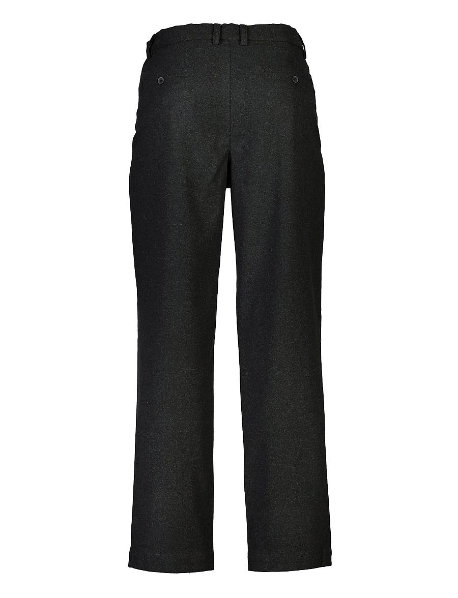 Lindbergh - Flannel wool blend wide pants - black mel - 2