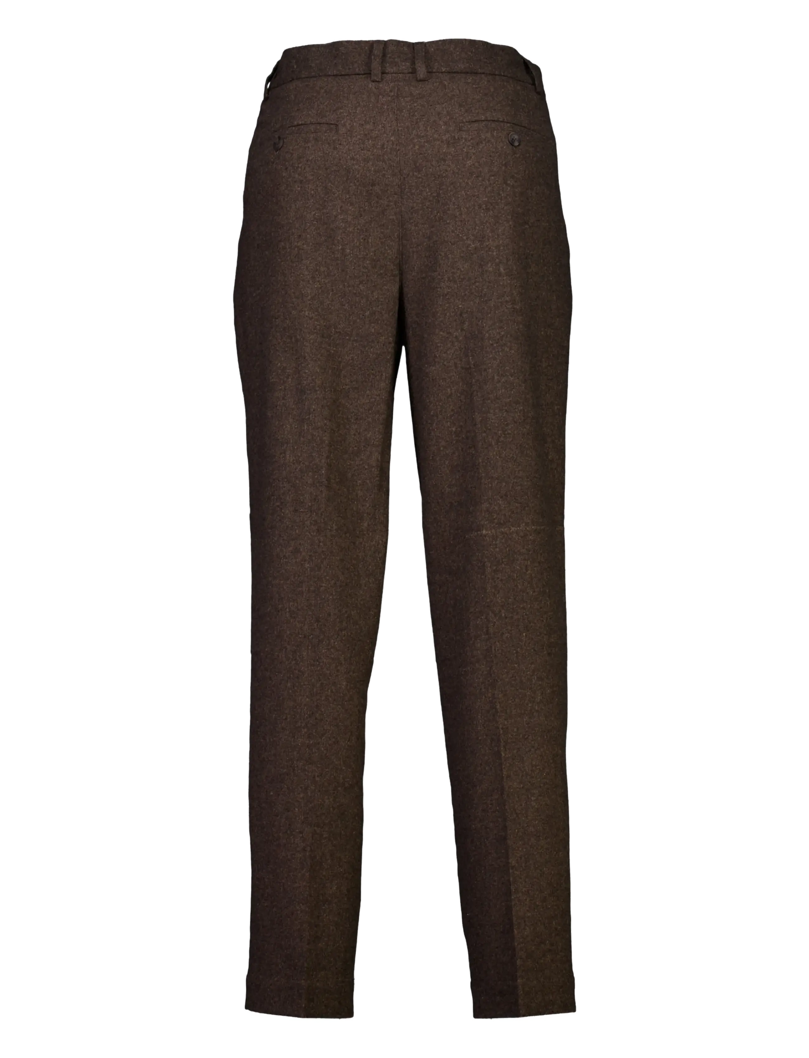 Lindbergh - Flannel wool blend wide pants - brown mel - 2