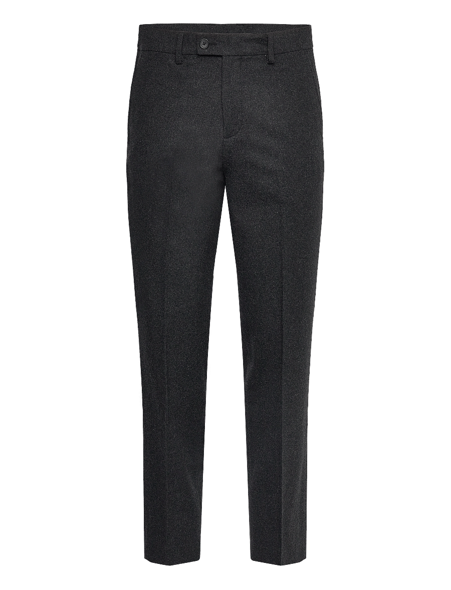 Lindbergh - Flannel wool blend formal pant - anzugshosen - black mel - 1