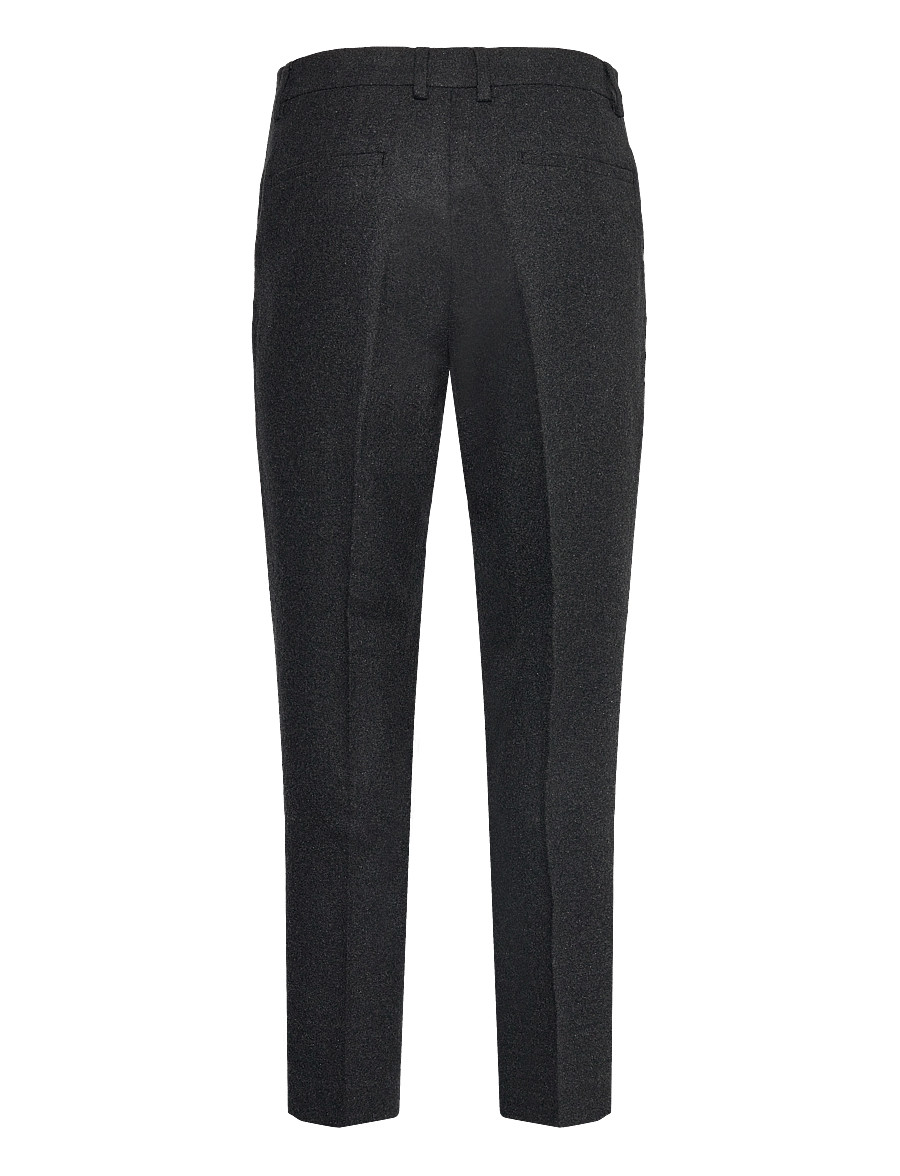 Lindbergh - Flannel wool blend formal pant - anzugshosen - black mel - 2